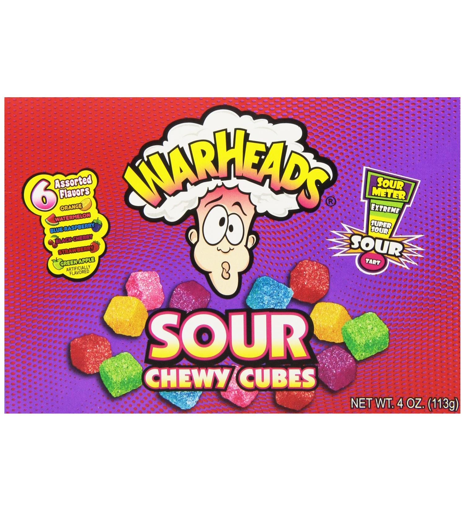 Warheads Sour Assorted Flavours Chewy Cubes 113 g