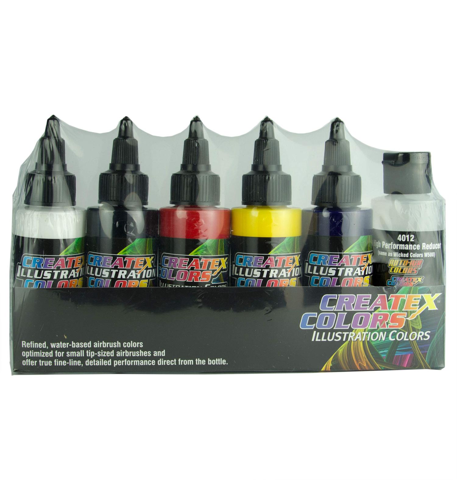 Createx Illustration Colors - Primary Colors Set of 6 2 oz