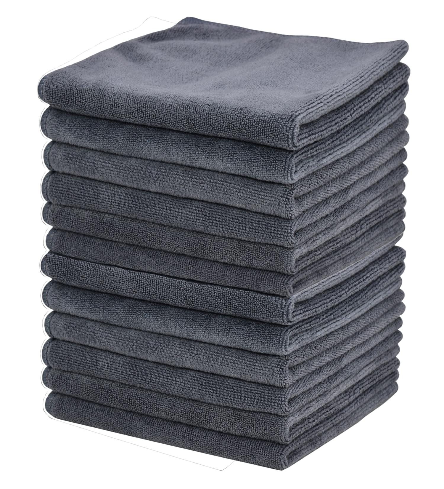VIcolour Microfiber Face Cloth 12x12 Inch 12 Pack - Grey Makeup Remover & Facial Washcloths - Buy Online on GoSupps.com