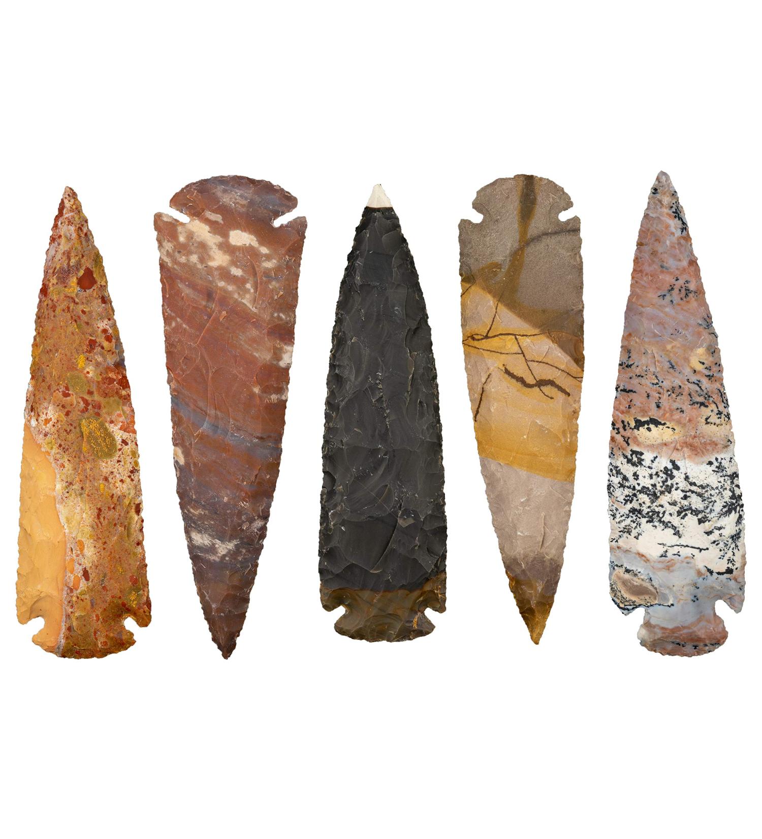 KVK Crystals One 5" Indian Spear Point Arrowhead Agate spearhead Chert Flint New Project Point (1pc)