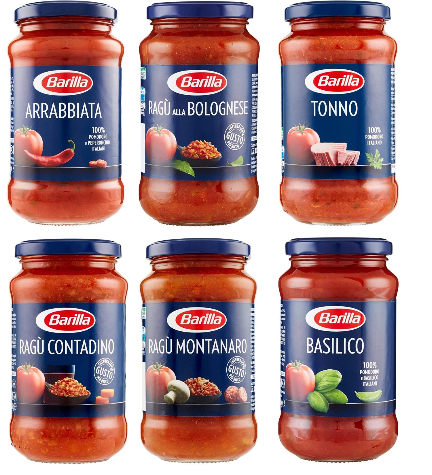 Test package Barilla pasta sauce tomato sauce finished sauces from Italy 6 x 400g - Buy Online on GoSupps.com
