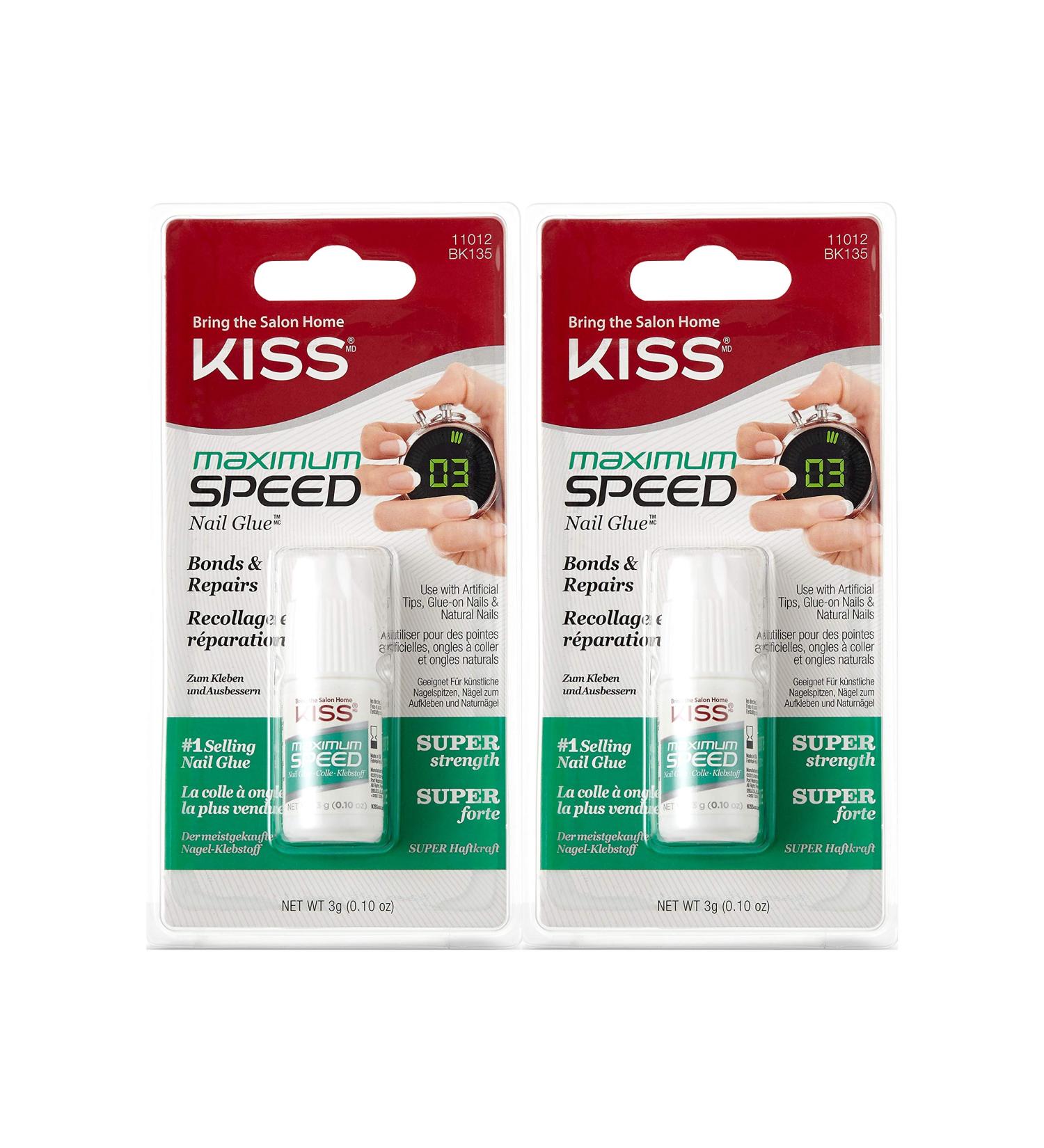 Kiss Maximum Speed Nail Glue BK135 (2 Pack) - Strong Adhesive for Quick Nail Fixes - Buy Online on GoSupps.com
