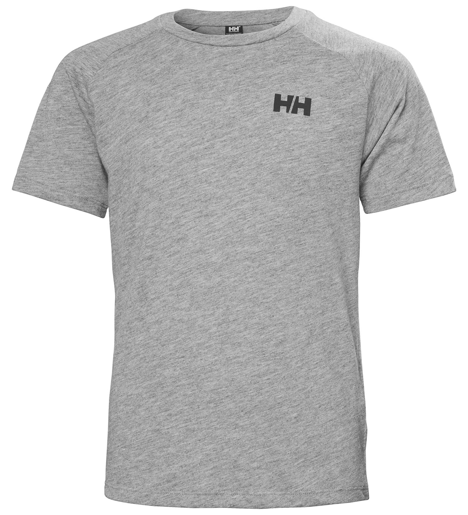 Shop Helly Hansen Jr Loen Tech T-Shirt Grey Melange - Unisex Junior Size 8 | International Shipping Available - Buy Online on GoSupps.com