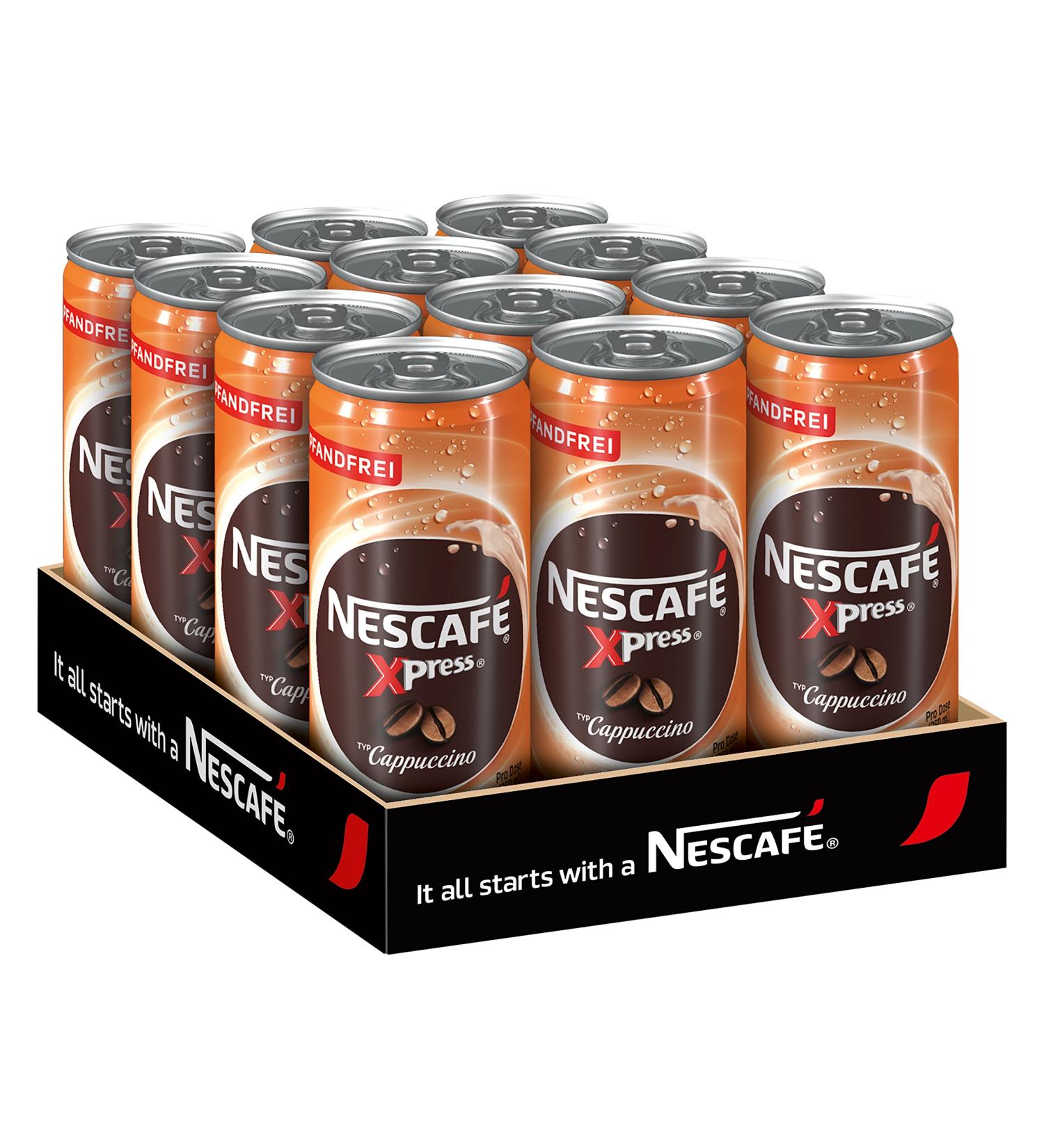 Buy Nescaf Xpress Cappuccino Pack of 12 (12 x 250 ml) - Disposable Coffee | International Shipping Available - Buy Online on GoSupps.com