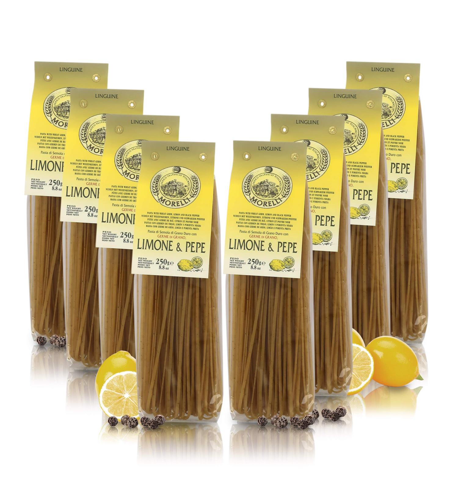  Ferrari Arrighetti Srl Antico Pastifici Morelli 1860 Srl Tong lemon and pepper aromatized 8 packagings 250 g - Buy Online on GoSupps.com