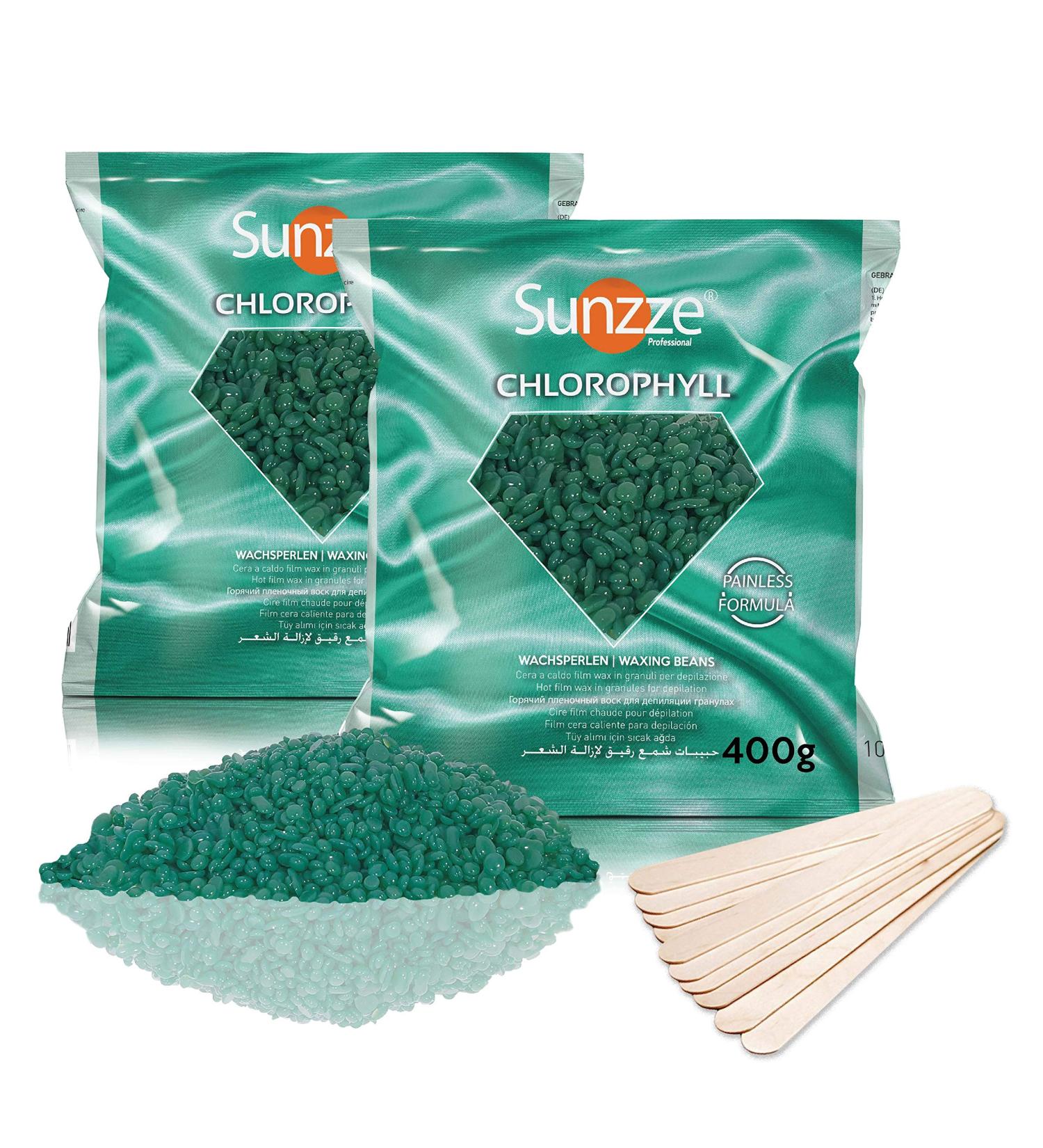 Sunts Wachsperlen Brazilian Waxing Film Wax - Hair Removal for Face Armpits Intimate & Legs | Chlorophyll Waxing Pearls (2x400g) - International Shipping Available - Buy Online on GoSupps.com