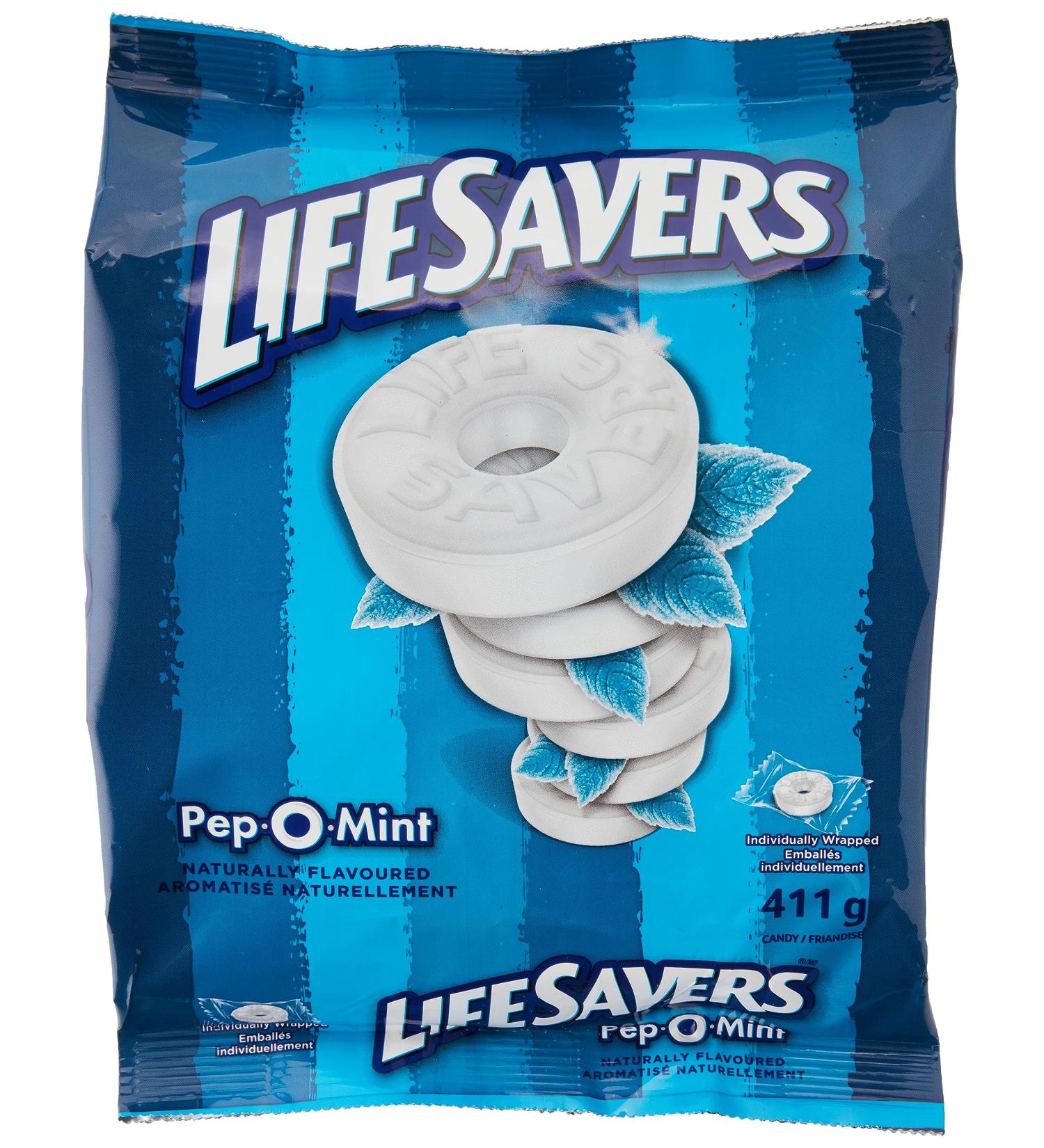 LIFE SAVERS Pep O Mint Individually Wrapped Candy Mints Sharing Bag 411g Peppermint 411 g (Pack of 1) - Buy Online on GoSupps.com