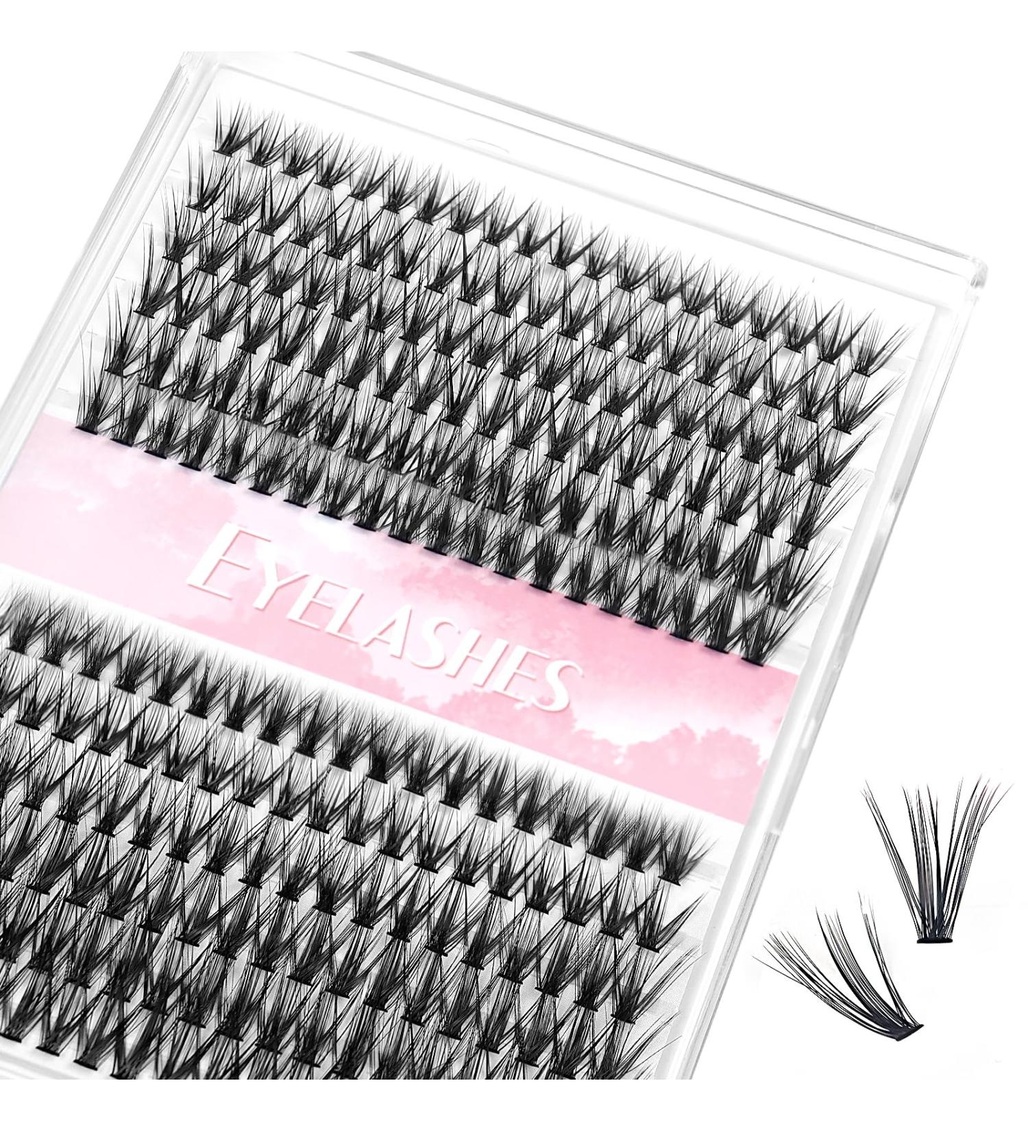 BELEVO 240 Individual Eyelashes Cluster Lashes Kit Natural D Curl Fluffy Lash Clusters DIY Eyelash Clusters Extensions at Home Reusable 30D+40D 11-16MM - Buy Online on GoSupps.com