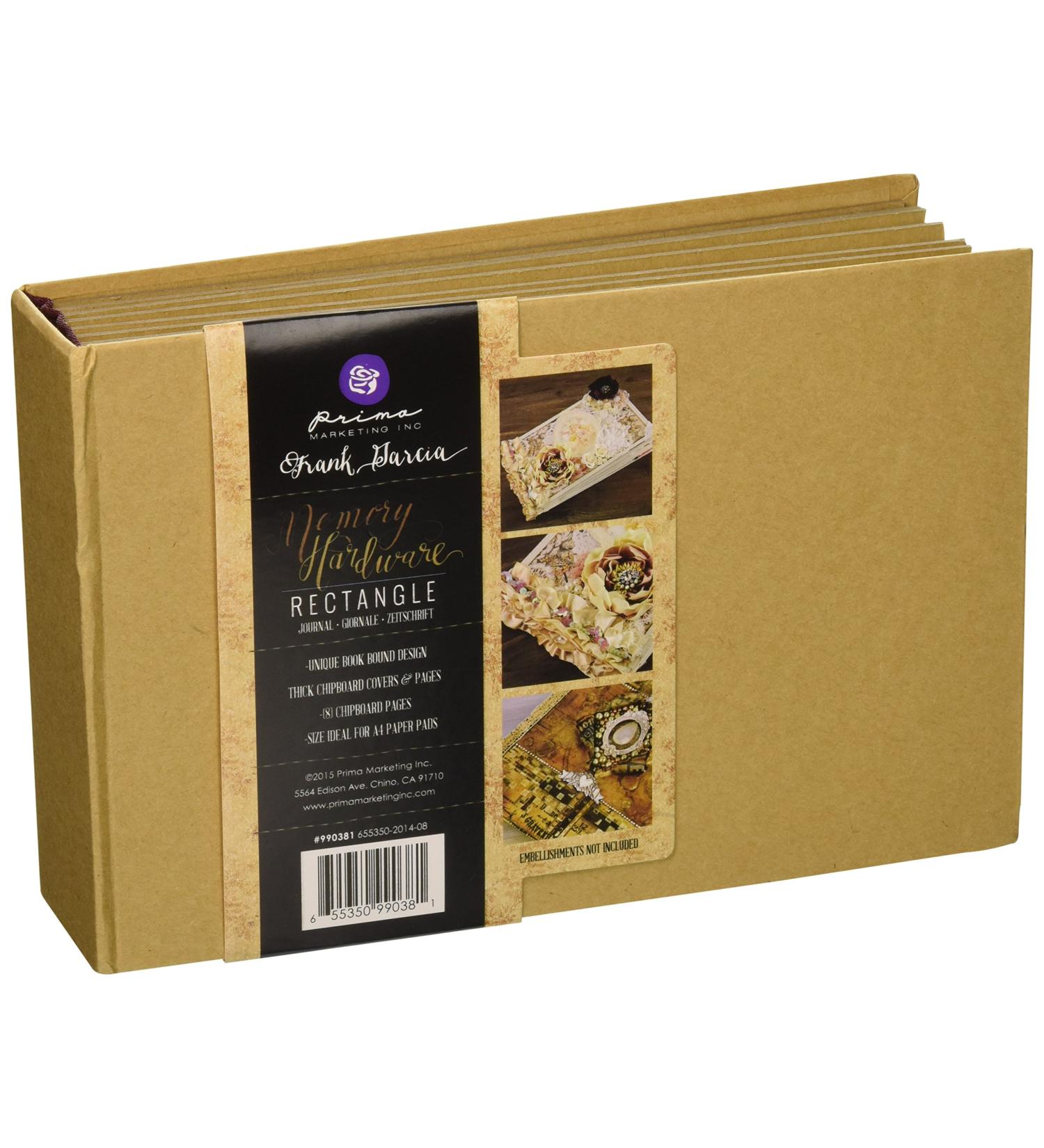 Prima Frank Garcia Memory Hardware Chipboard Journal  Kraft Rectangle W/8 Pages  5.75"X8.75" - Buy Online on GoSupps.com