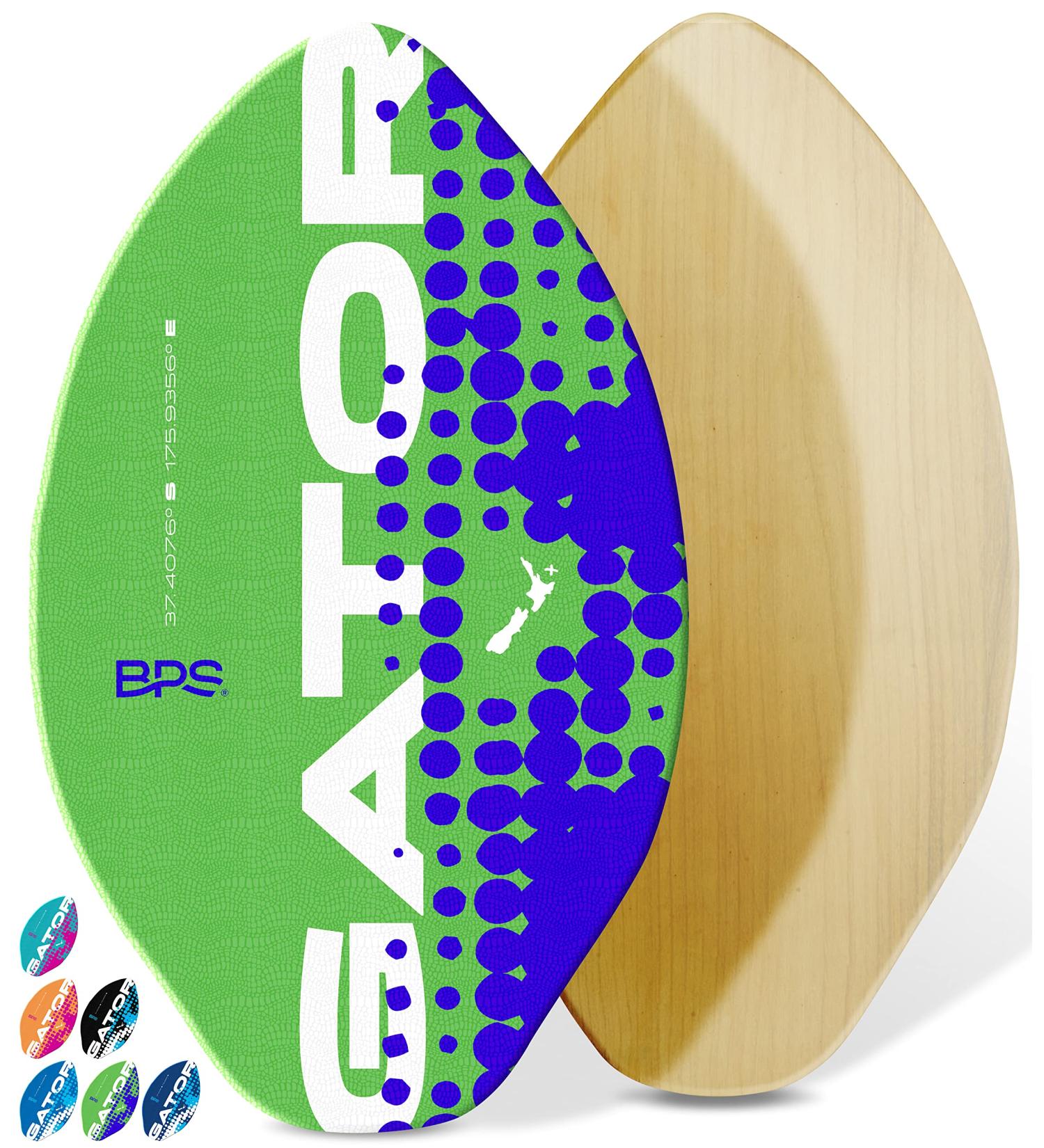 BPS New Zealand 'Gator' Skimboards | Wooden Skim Board for Kids and Adults | Colored EVA Grip Pad | High Gloss Clear Coat | 3 Sizes Available | Green 40 Inch - Buy Online on GoSupps.com