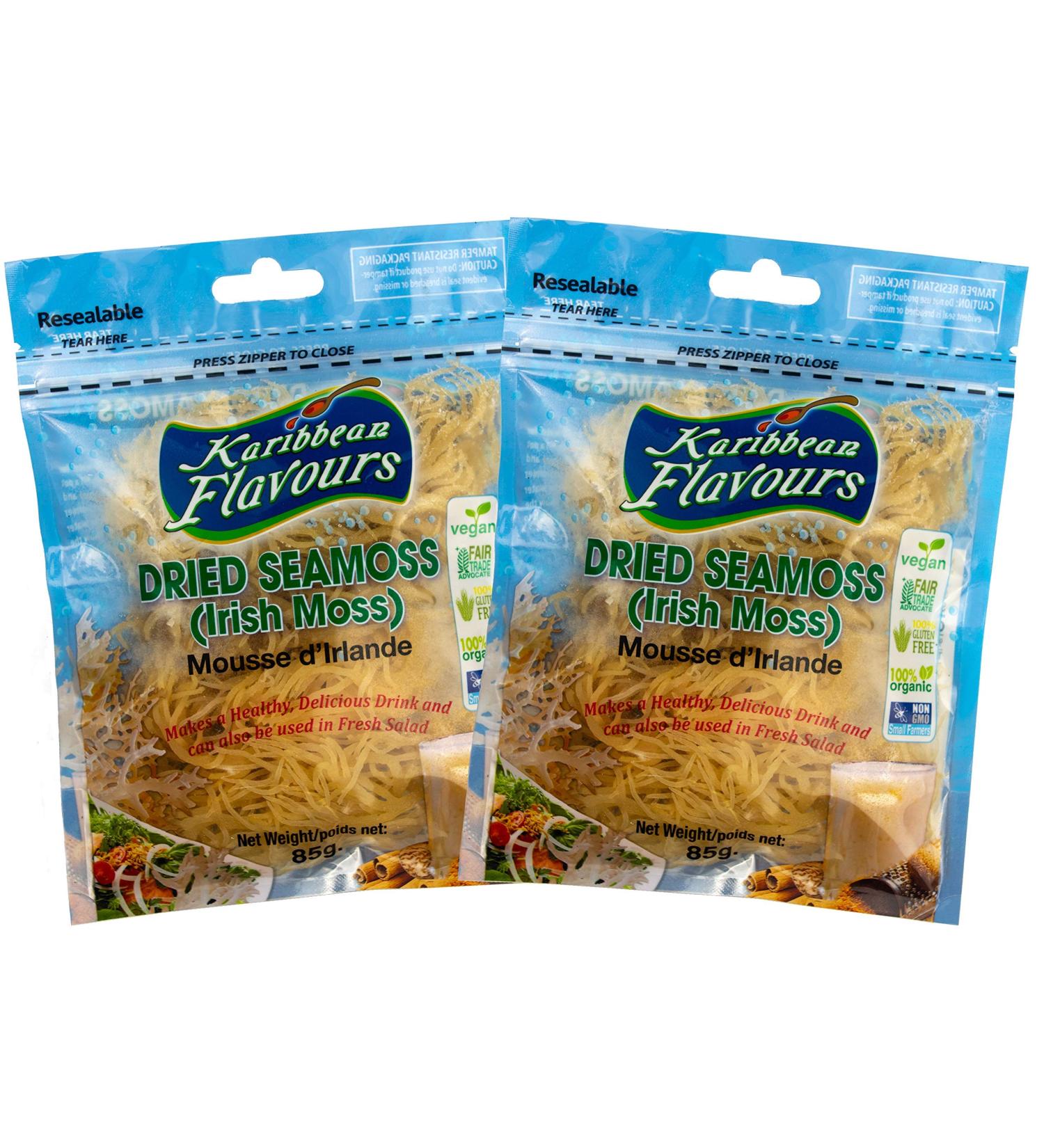 Premium Irish Moss Superfood 2-Pack (2 x 3 Oz) | From Wildcrafted Seed Stock | Non GMO | Organic | Vegan | Hand Picked | Sun Dried | Makes Perfect Gel | Boost Your Immune System | Makes 4 Quarts 6.0 ounces - Buy Online on GoSupps.com