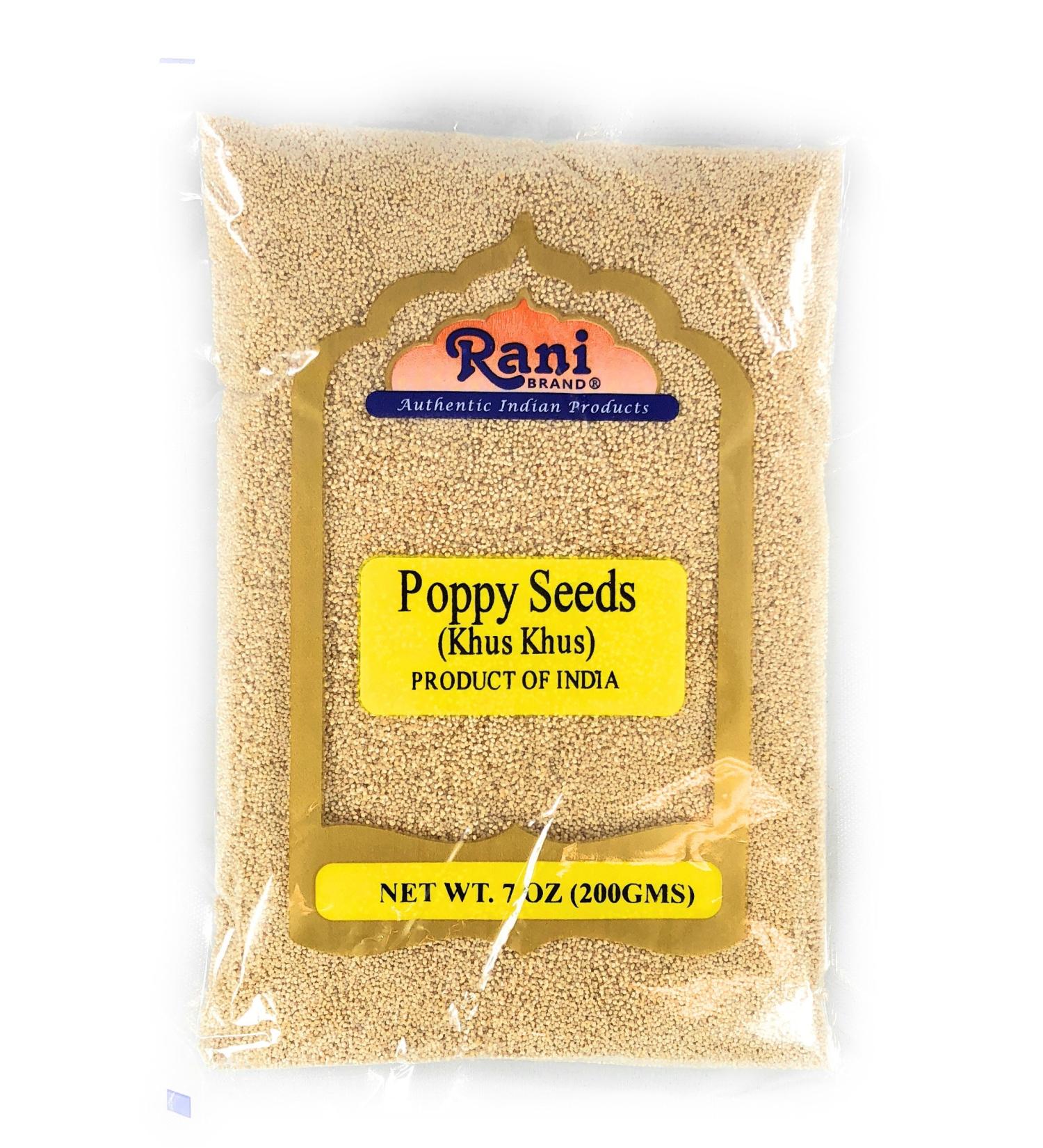 Rani White Poppy Seeds Whole (Khus Khus) Spice 7oz (200g) Natural | Vegan | Gluten Friendly | Non-GMO | Indian Origin POLY BAG 7oz (200g) - Bag - Buy Online on GoSupps.com