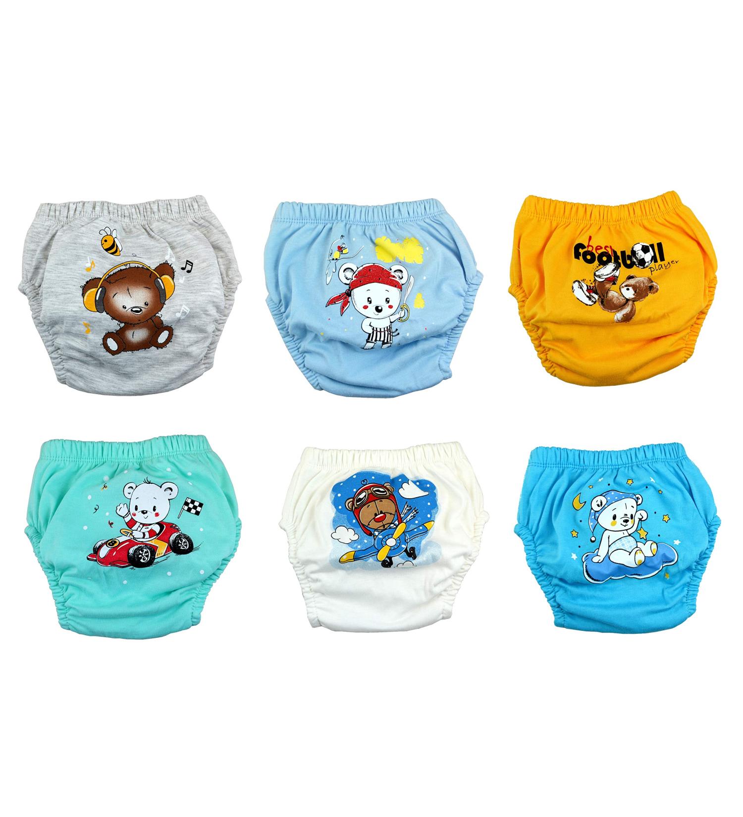 Ozyol Trainer Trousers for Droplet Training | 6 Pack Reusable Learning Diapers | Baby Underwear for Easy Toilet Training | 90 Bear Design for Boys - Buy Online on GoSupps.com