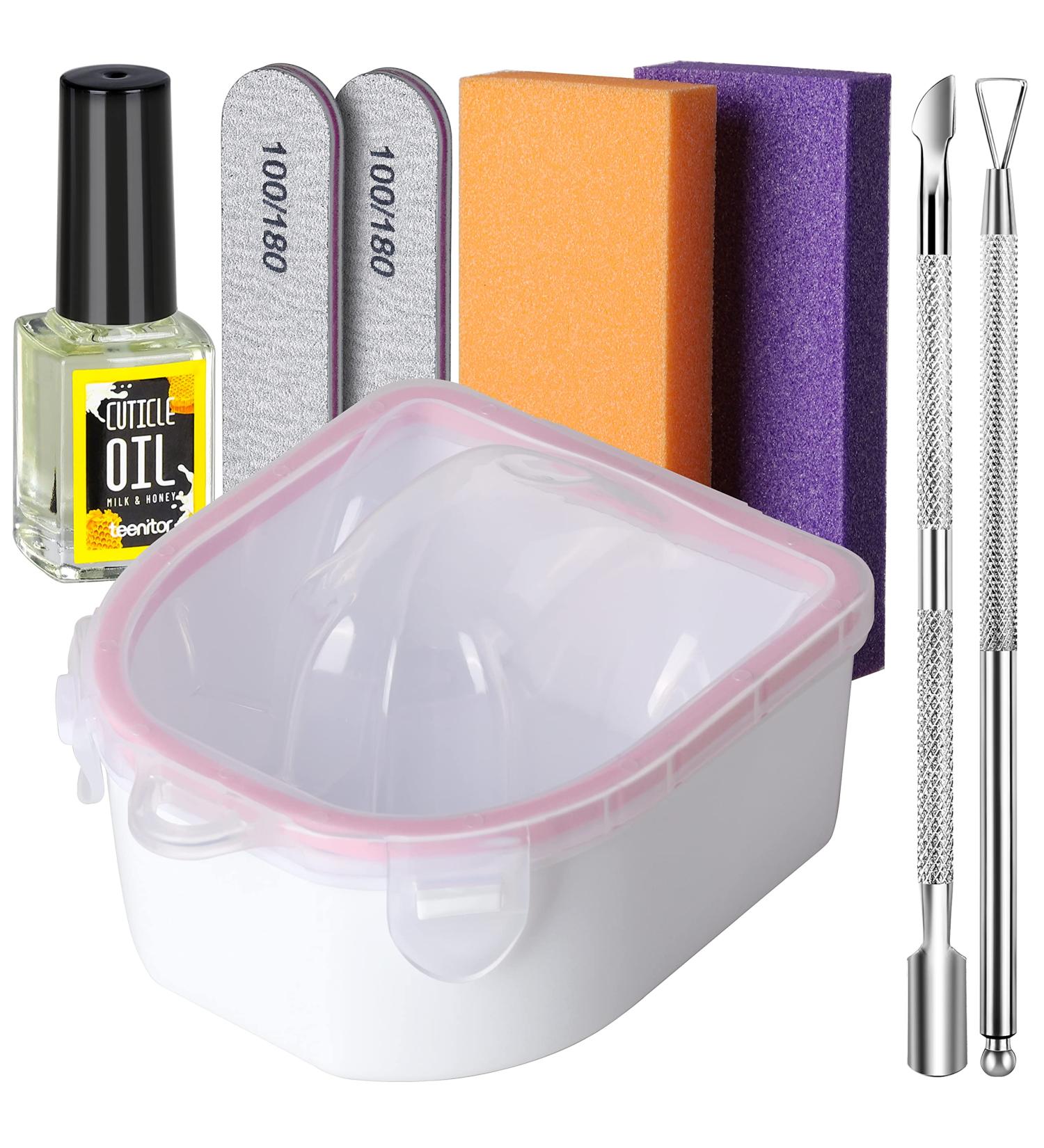 Nail Soaking Bowl Set for Gel Polish, Dip Powder & Cuticle Care - Manicure Tools Included - Buy Online on GoSupps.com