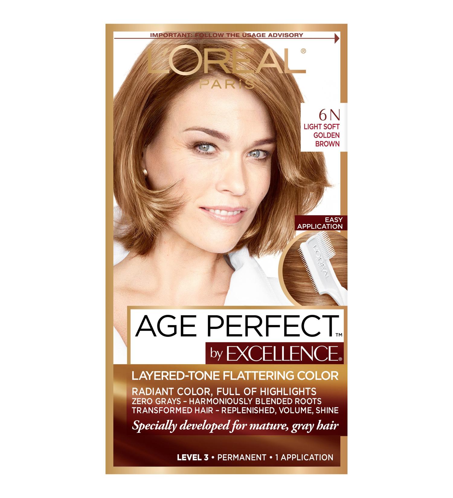 L'Oreal Paris Excellence Age Perfect 6N Light Soft Golden Brown - Layered Tone Color - Buy Online on GoSupps.com