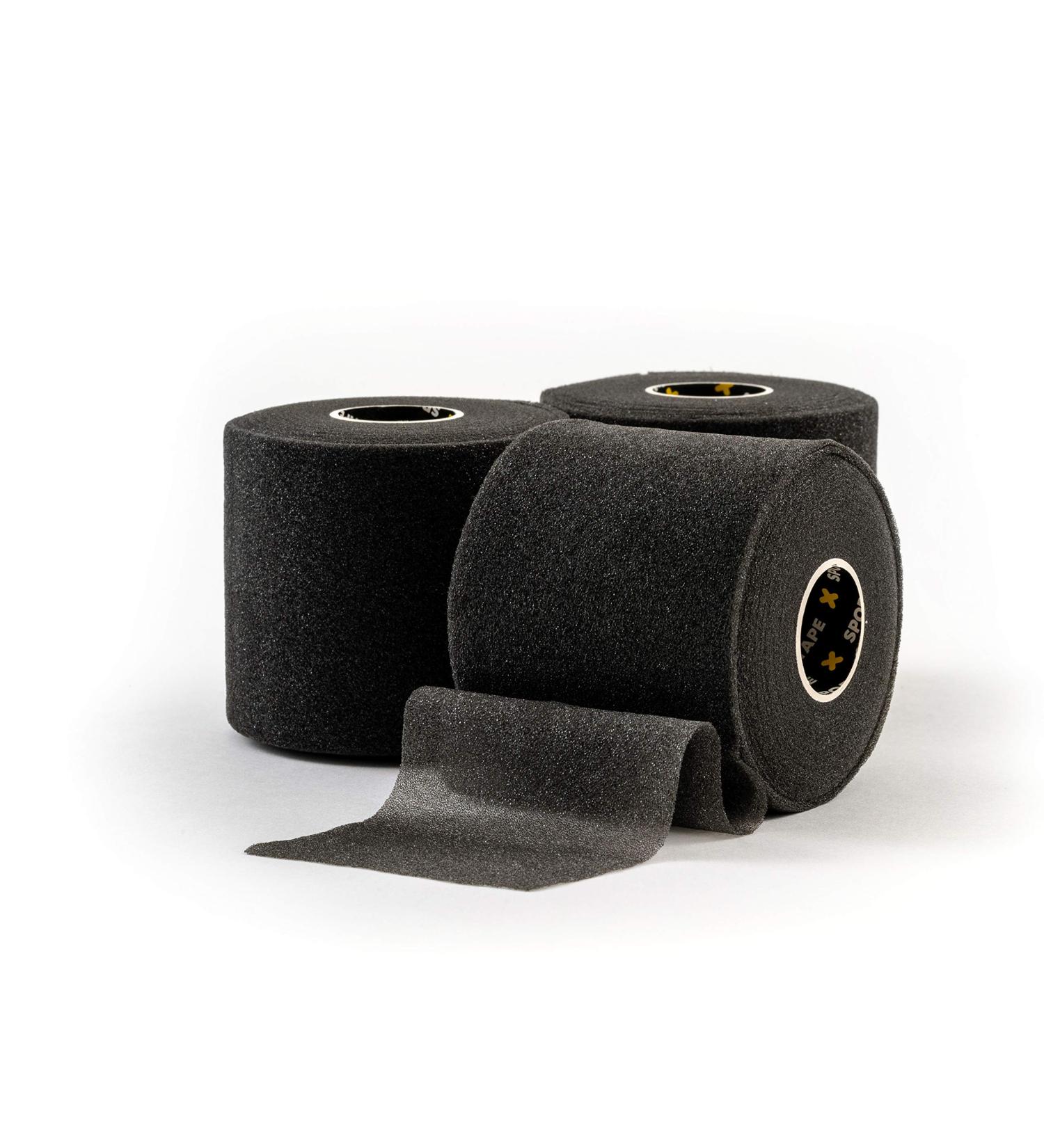 3 Rolls - SPORTTAPE Soft Foam Underwrap - Black - 7cm x 27m | Pre Wrap Sports Tape - Thin Non-Adhesive Hypoallergenic Protective Foam Wrap | Football Hair Band & Shin Guard Tape. Black 3 Count (Pack of 1) - Buy Online on GoSupps.com