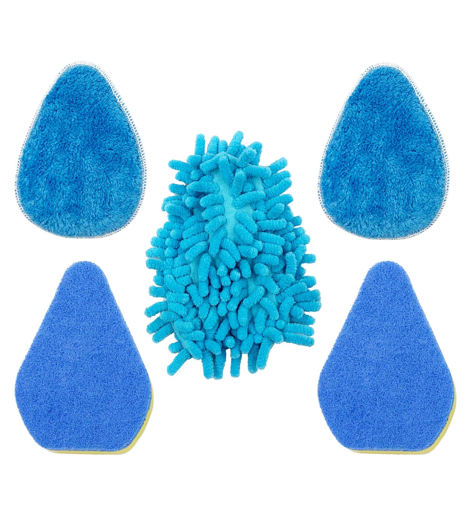 Bathroom Tile Cleaner Replacement Pad Kit Bath Tile Wall and Shower Cleaner Attachment Pad Refills for Telescopic Bathroom Scrubber Triangle Mop (Replacement Pad Kit)