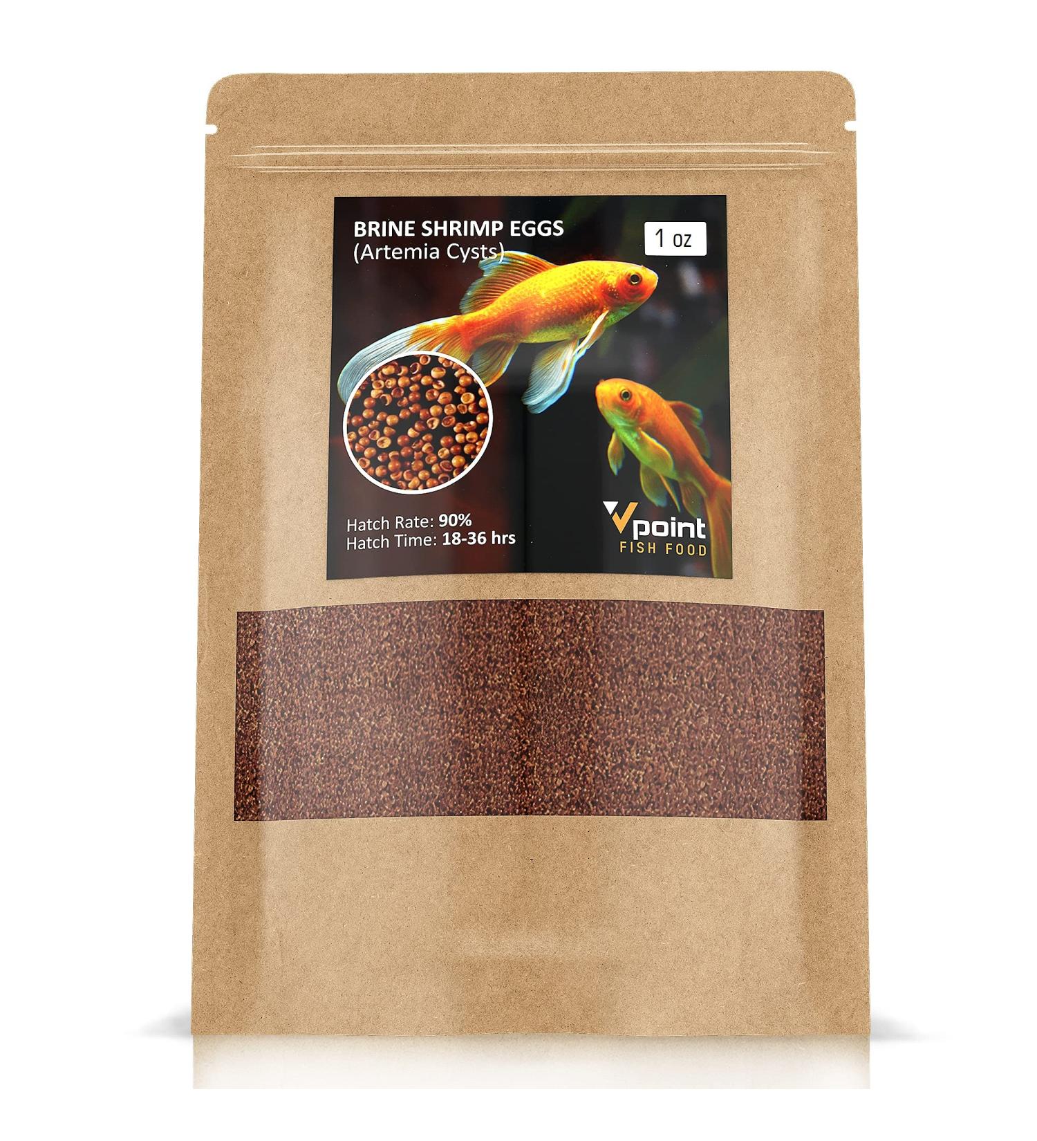 Vpoint Brine Shrimp Eggs - 90% Hatch Rate Artemia Cysts - 1 Ounce Pack - Premium Live Fish Food for Freshwater & Saltwater Fish Fry - Buy Online on GoSupps.com