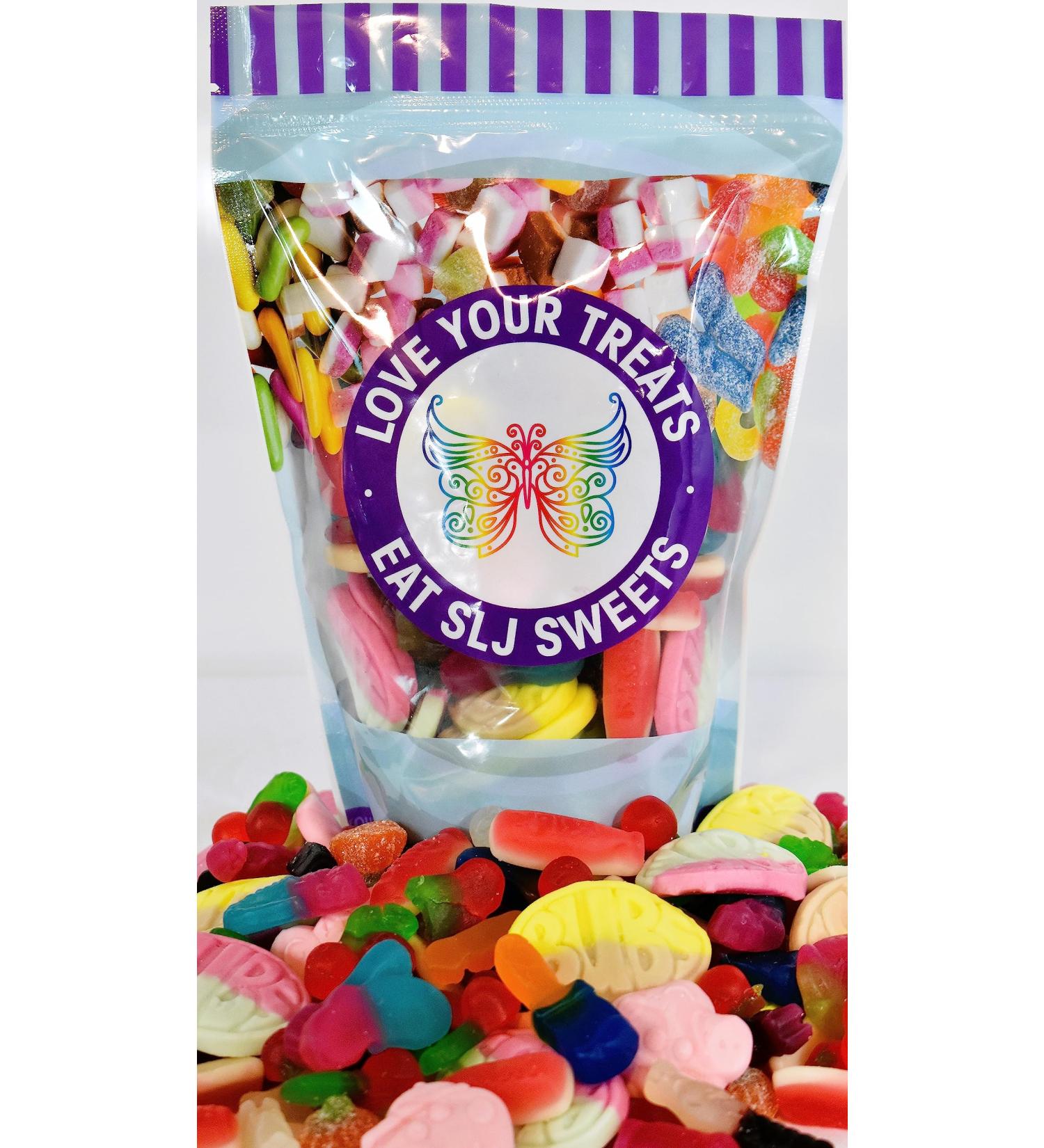 1kg RECYCLABLE Pouch of Vegan Jelly/Gummy Sweet Assortment Pick n Mix Sweets Gift Bag - Large Bag of Chewy Gummy Candy Jelly Treats - Halal & Vegetarian friendly