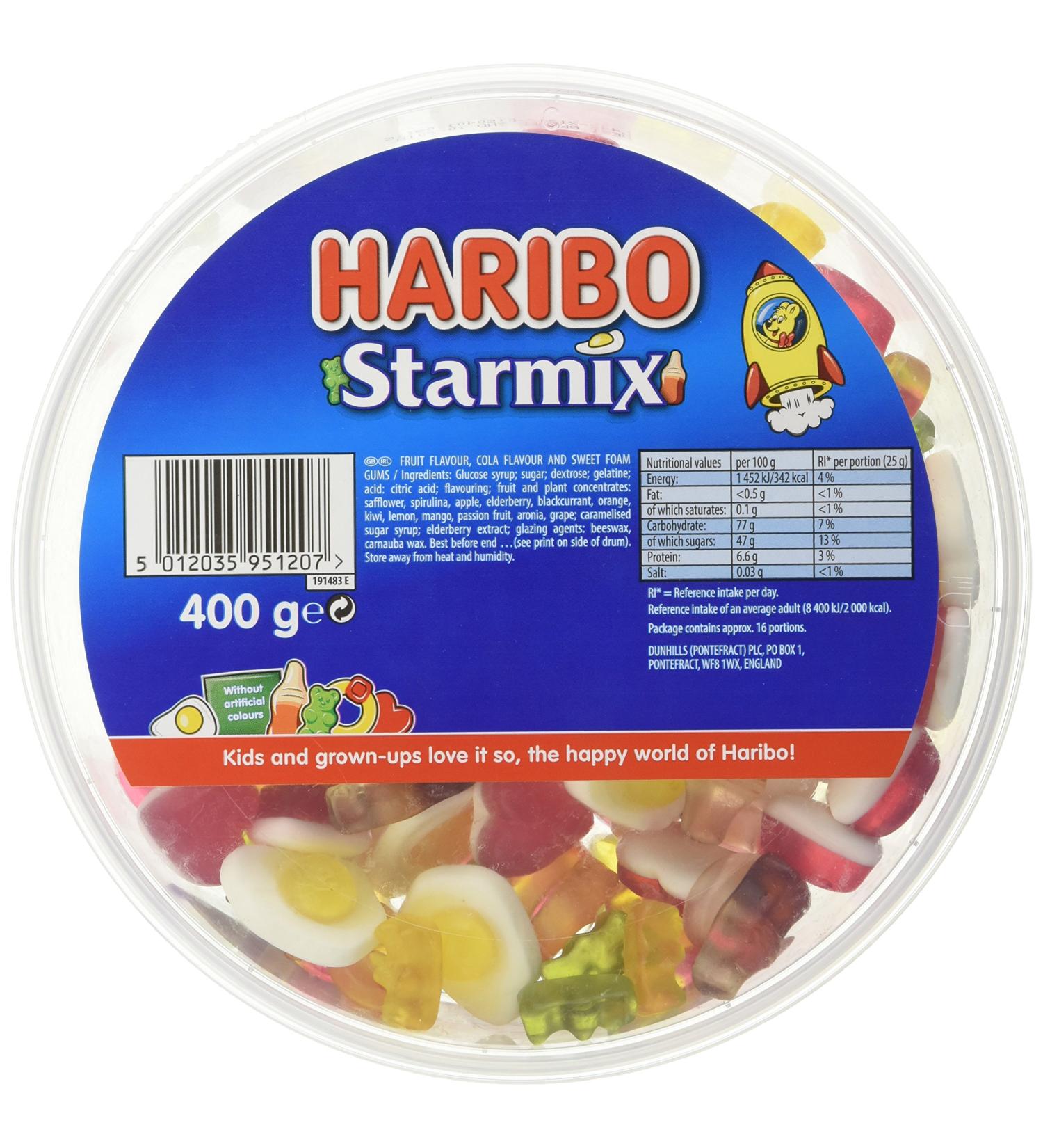 Haribo Starmix Bulk Sweets Drum 400g - Buy Online on GoSupps.com