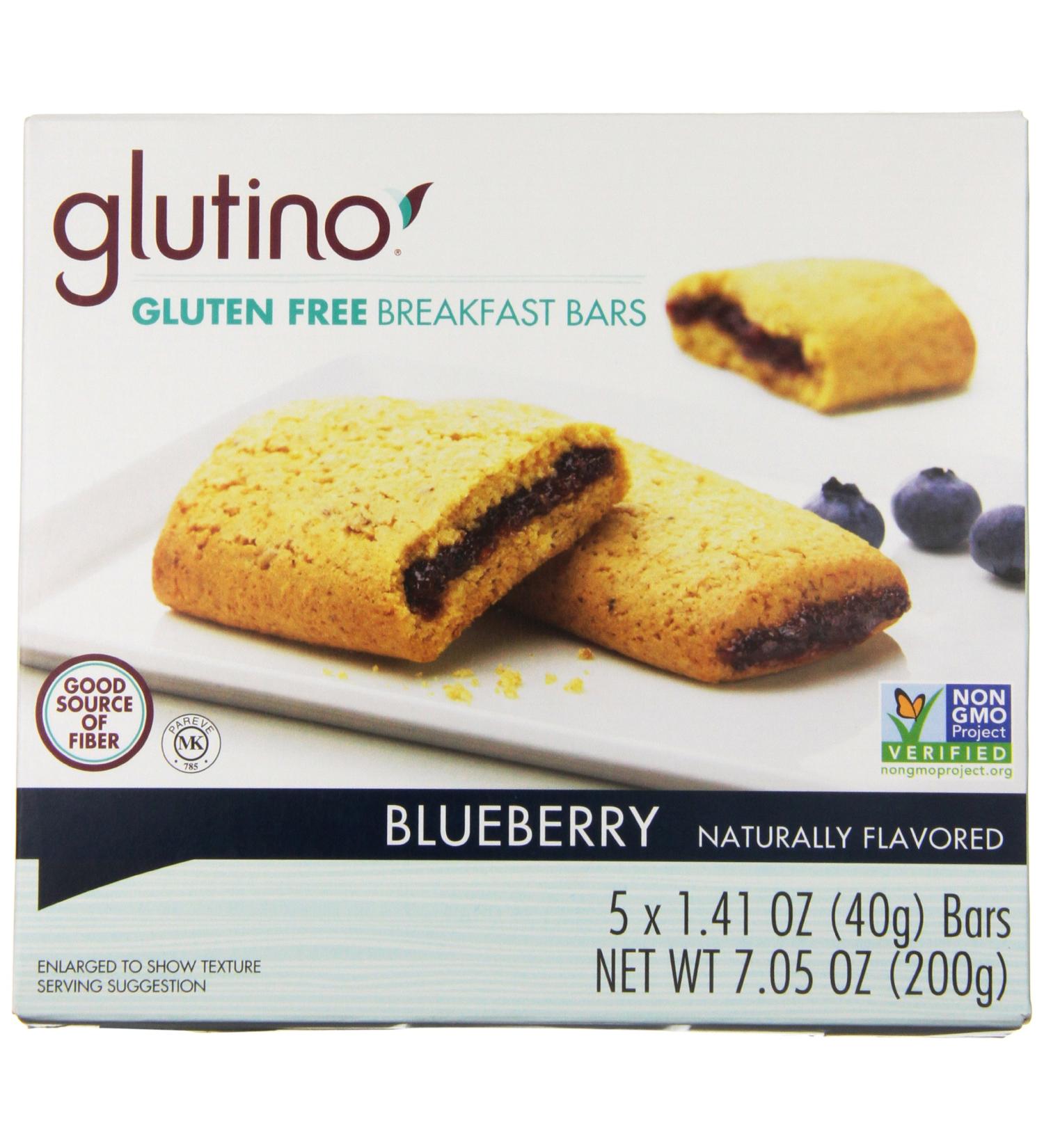 Glutino Gluten Free Blueberry Breakfast Bars - 5 Pack (1.41 oz each) - Buy Online on GoSupps.com