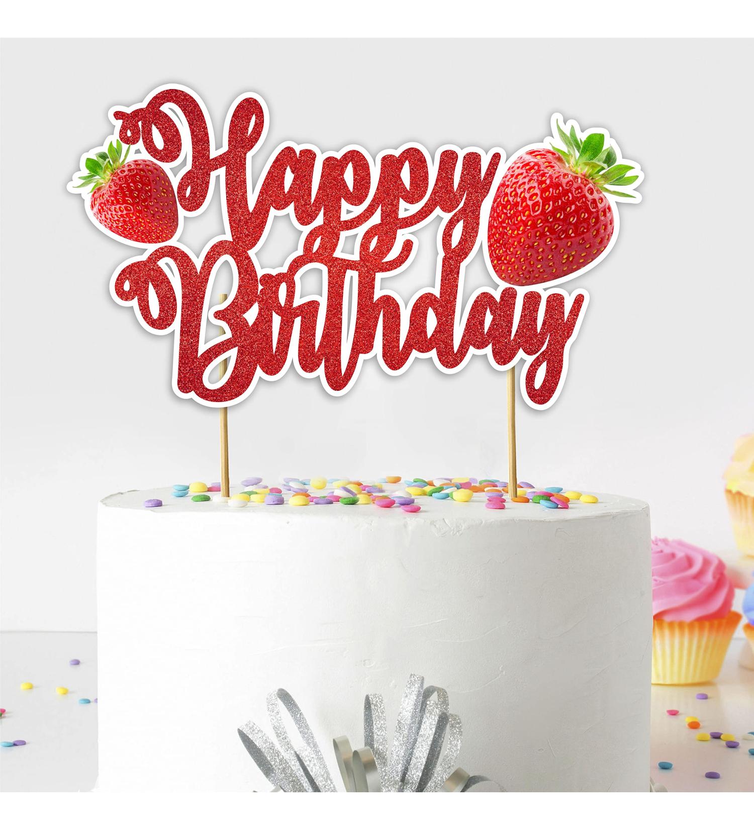 Seyal Real Strawberry Happy Birthday Cake Topper - Buy Online on GoSupps.com