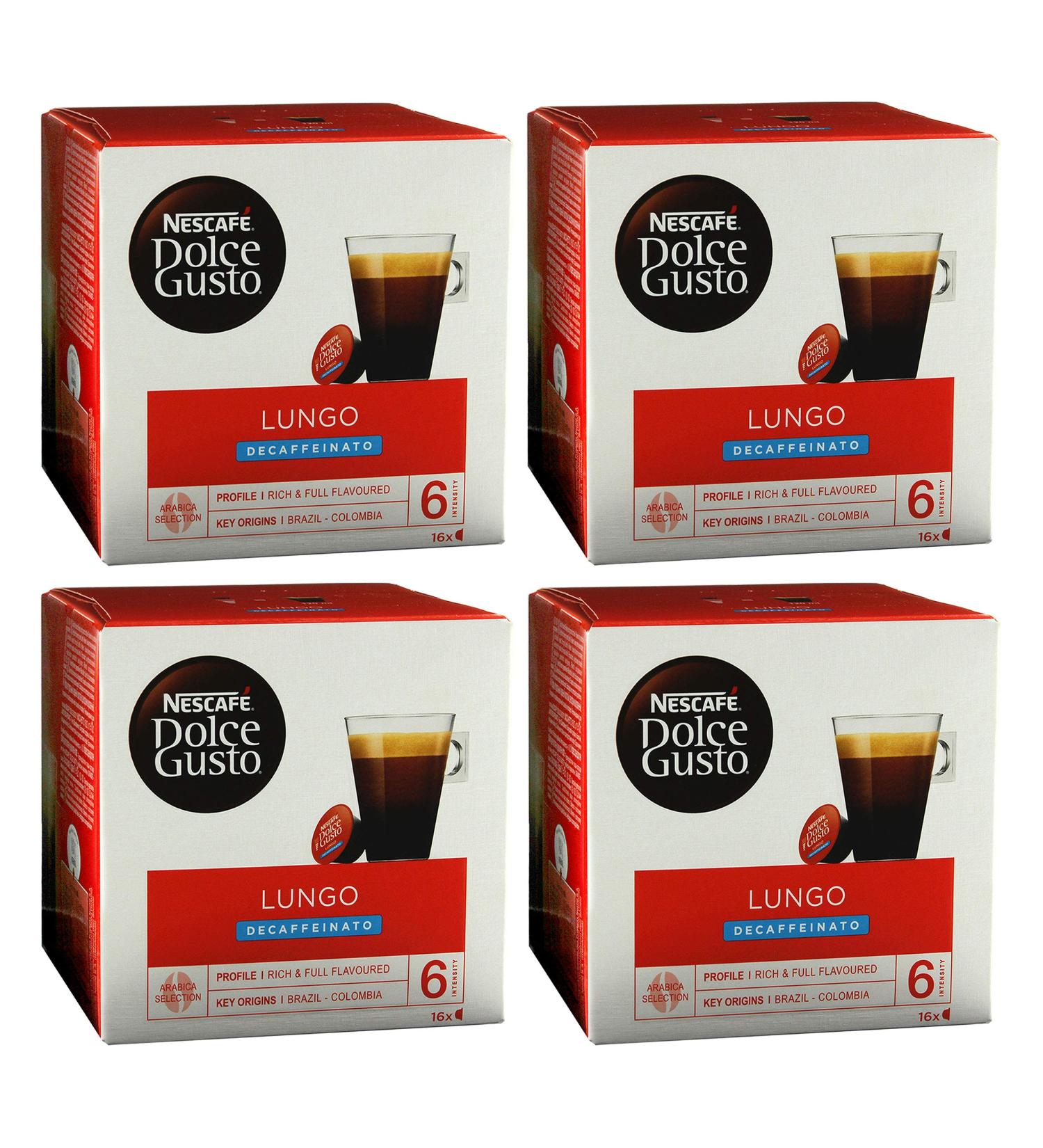  NESCAFE DOLCE GUSTO Nescaf Dolce Gusto Caff Lungo Decaffeinato Coffee Capsules (4 Boxes of 16 Capsules) - Buy Online on GoSupps.com