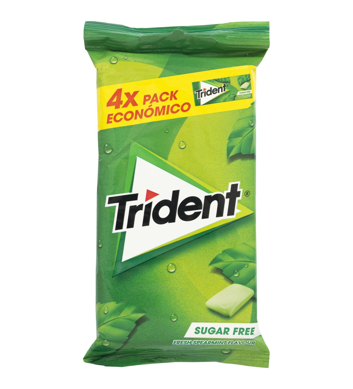  Trident Trident Spearmint Flavor Chewing Gum Trident 4 x 14 g 56 g - Buy Online on GoSupps.com
