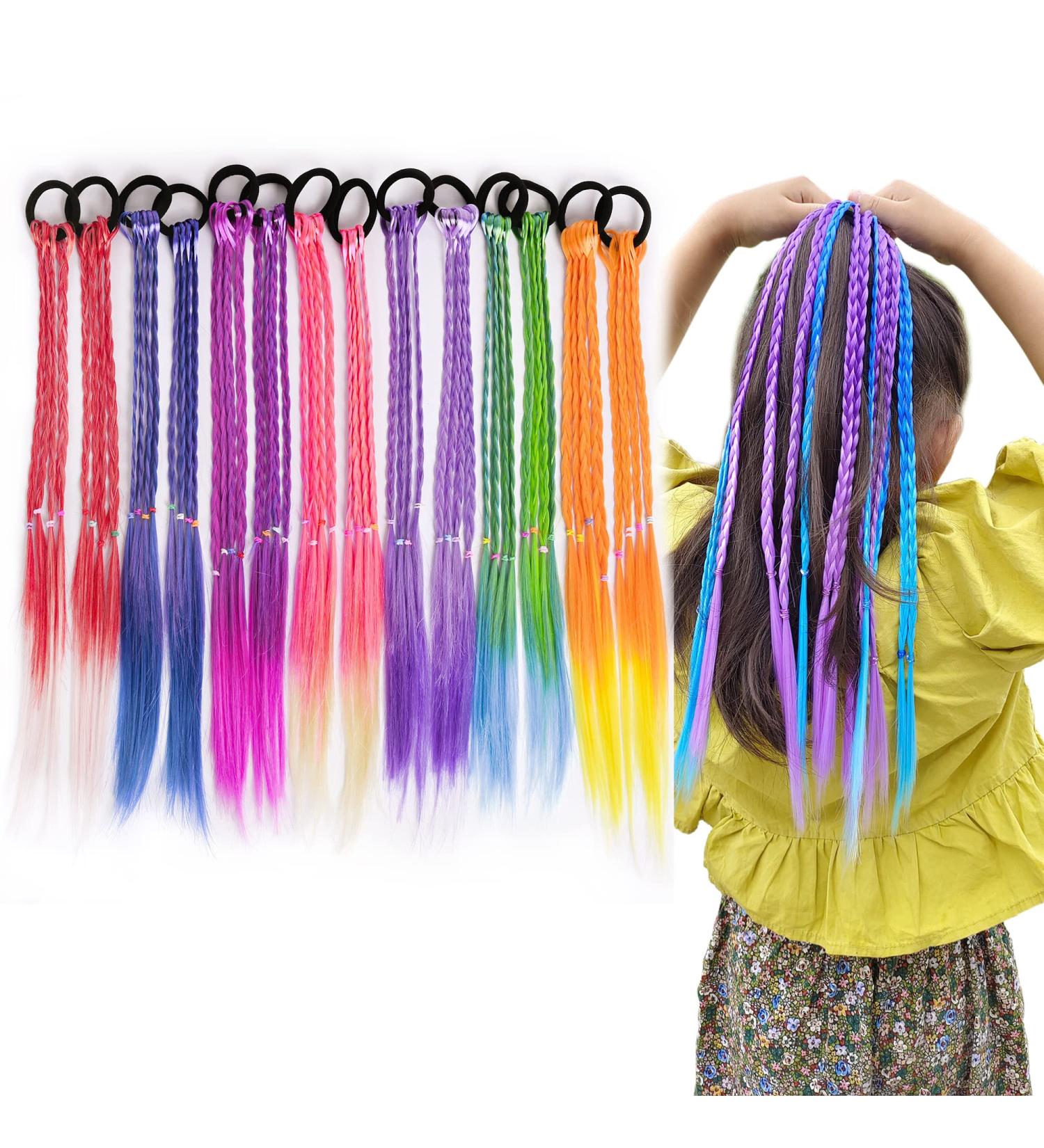 Colorful Girls Hair Extension Accessories - 14pcs Twist Braid, Ponytail Ornaments - Buy Online on GoSupps.com