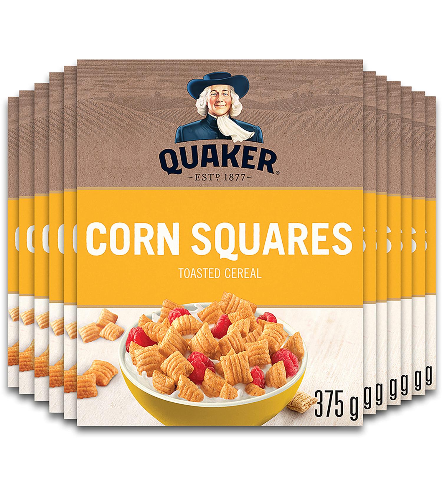 Quaker Corn Squares Cereal Multi-Pack 375g (Pack of 12) Original 375g (Pack of 12) - Buy Online on GoSupps.com