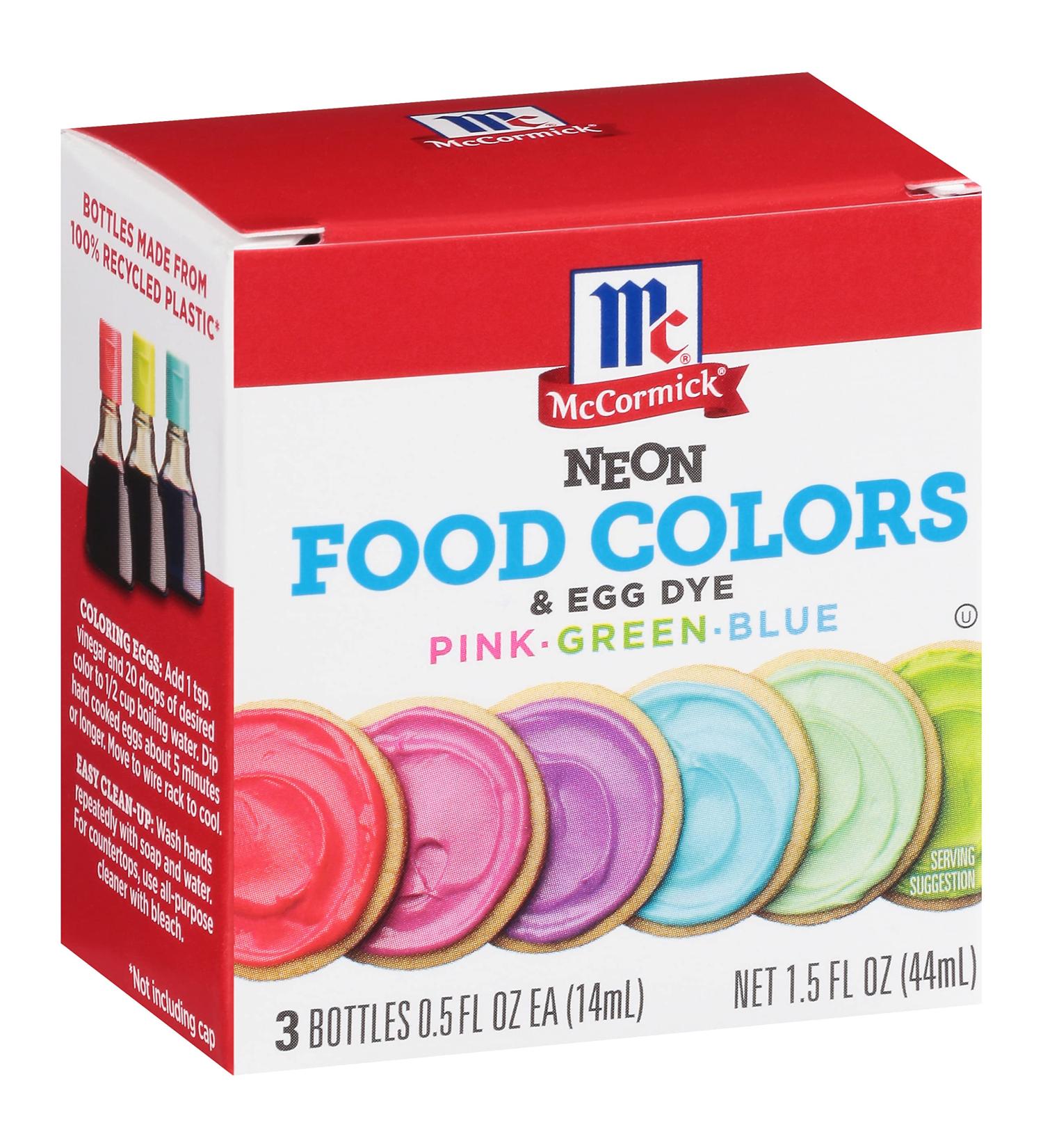 McCormick Neon Food Colors & Egg Dye 1.5 fl oz - Vibrant Assorted Shades - Pack of 1 - Buy Online on GoSupps.com