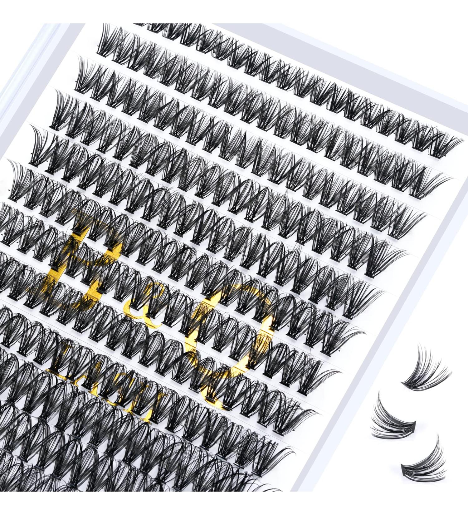 B&Q 40D-0.07D Lash Clusters Extensions - 280 Individual Cluster False Eyelashes for DIY Home Extensions - 14mm - Buy Online on GoSupps.com