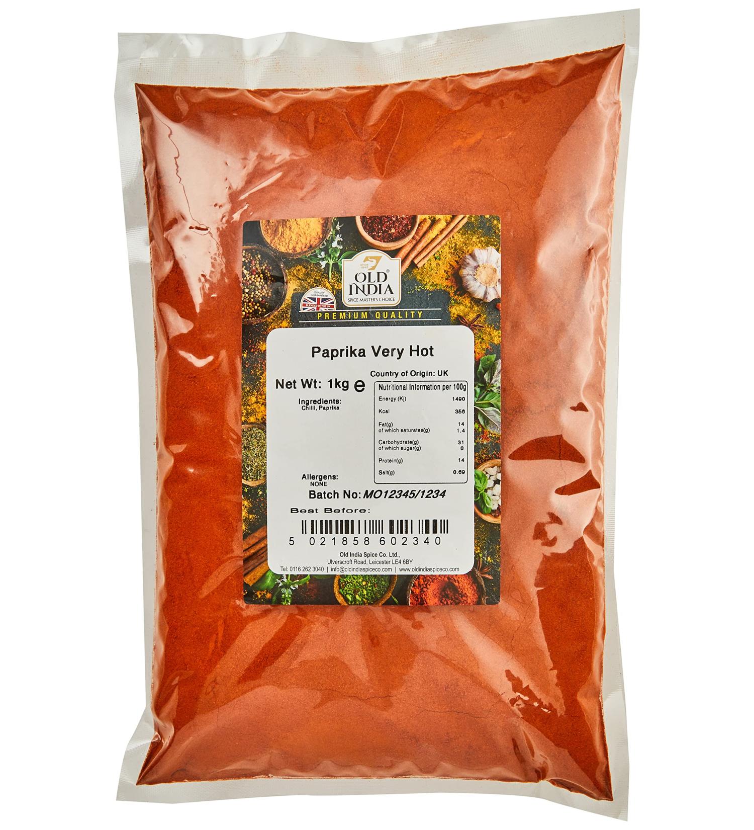 Old India Paprika Very Hot 1kg - Intensely Spicy Seasoning for Culinary Delights - Buy Online on GoSupps.com
