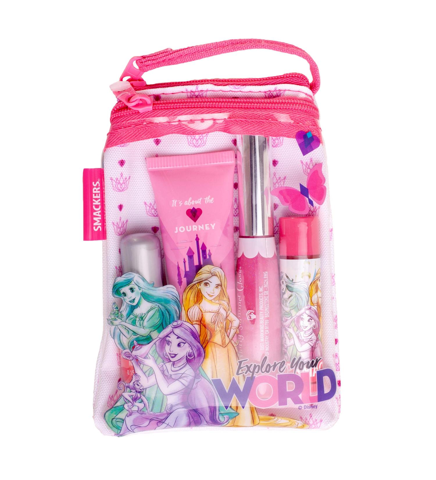Lip Smacker Princess Glam Bag Makeup Set, Lip Balm, Lip Gloss, Nail Polish, Lotion Disney Princess