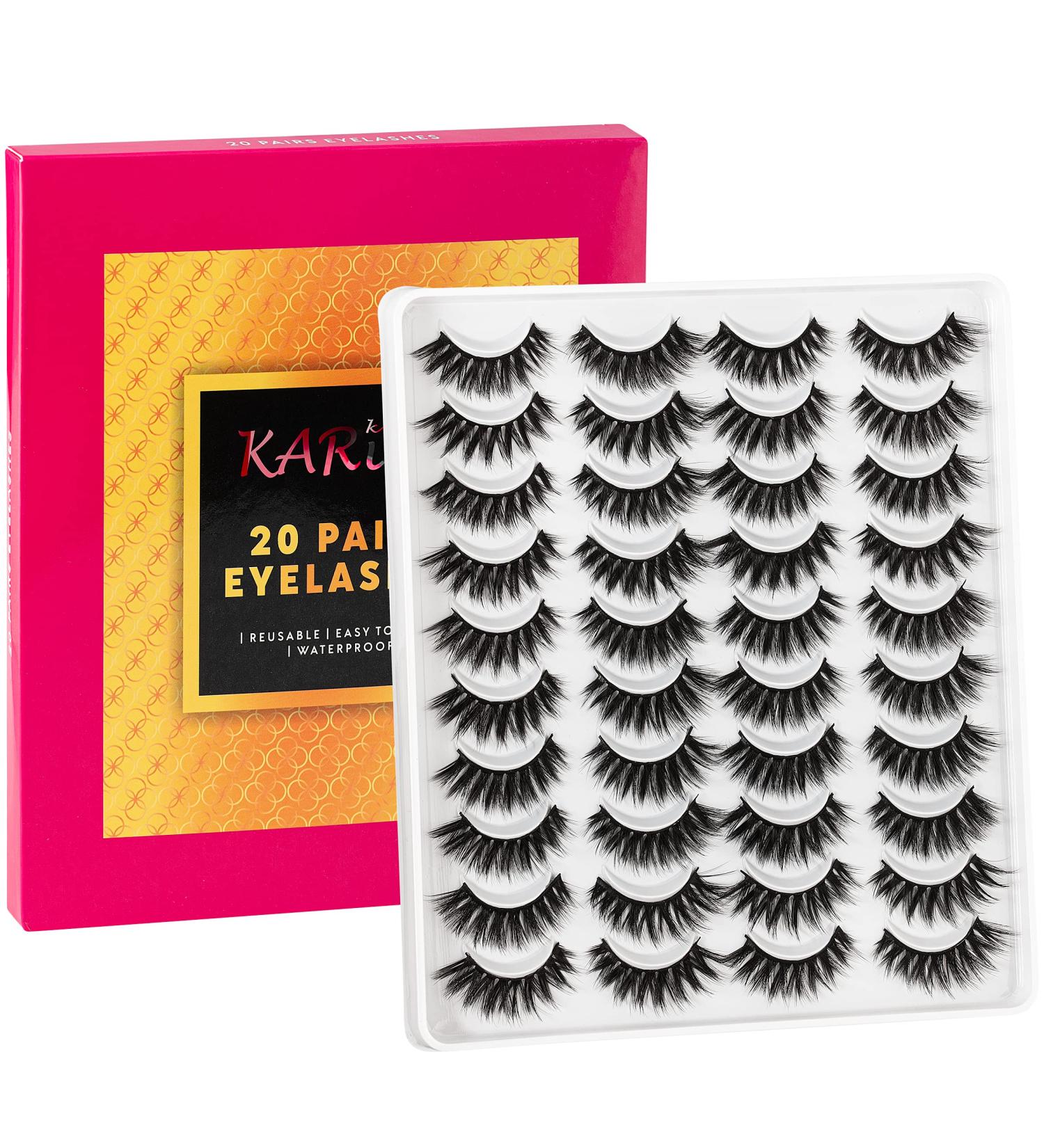 False Eyelashes -20 Pairs- Black Natural Full Eyelash for Women Comfortable Eye Lashes for Daily Use at Work Beauty Contest Parties & Salons | Easy to Stick on Upper Lash Line (104) - Buy Online on GoSupps.com