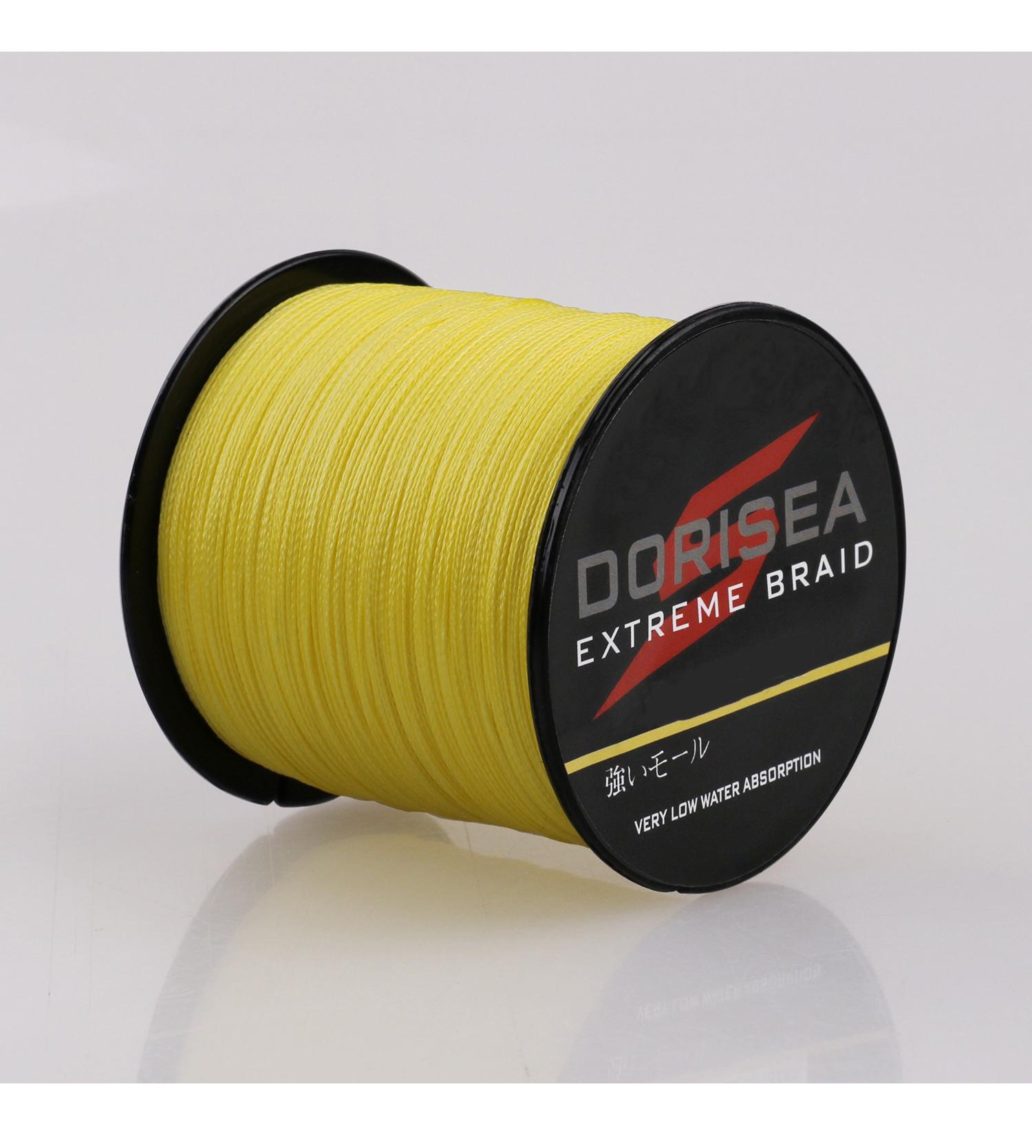 Dorisea Extreme Braid braid fishing line 100 % PE 1000 m 2.7 227 kg tested abrasion festival incredible superline yellow 40lb/0.32mm