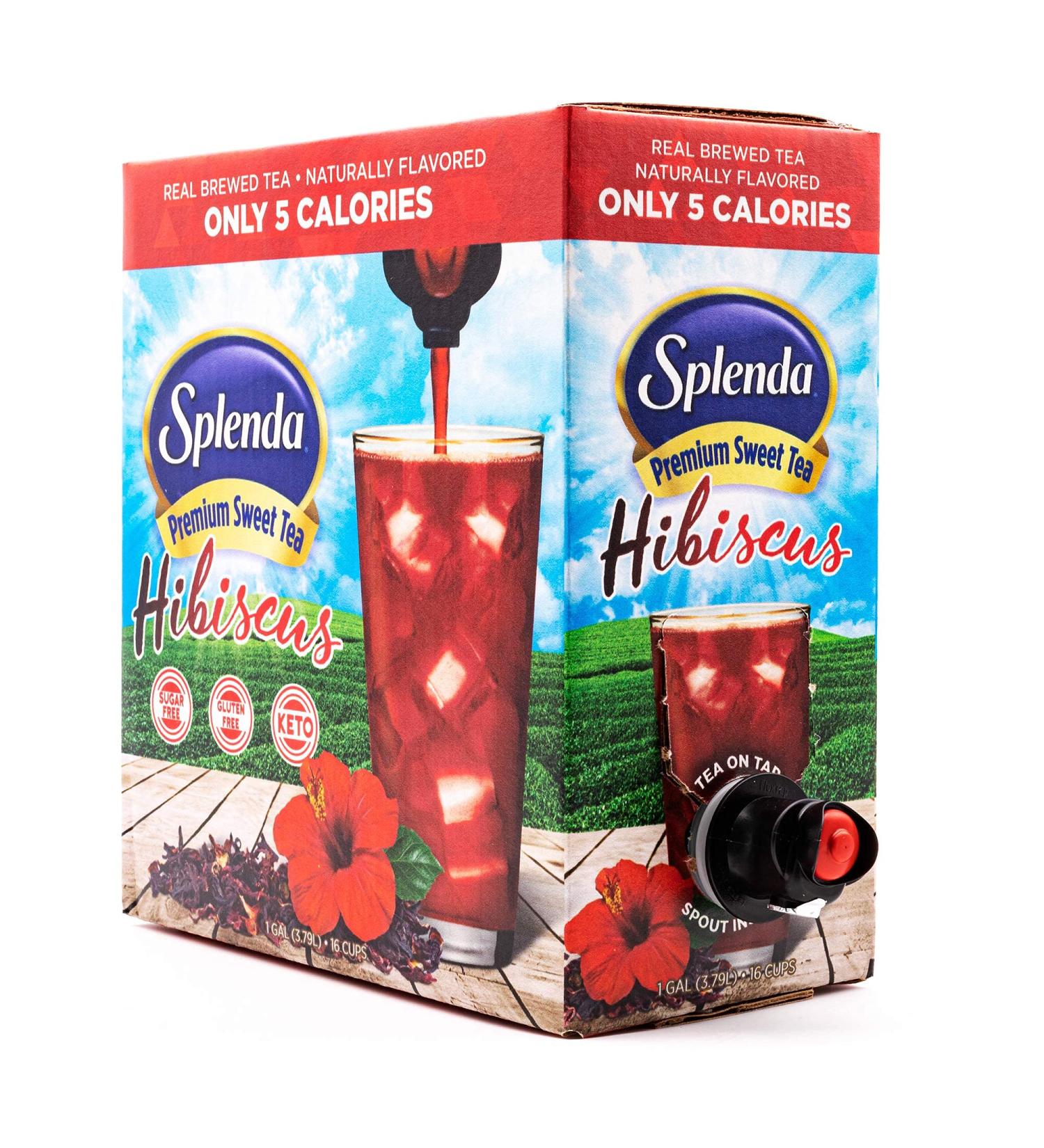 SPLENDA Premium Hibiscus Tea On Tap - 1 Gallon Bag In Box Ready to Drink Liquid - 128 Fl Oz - Buy Online on GoSupps.com