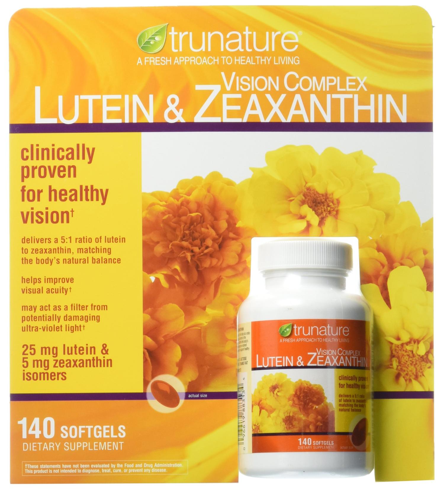 Trunature Vision Softgels Complex Lutein and Zeaxanthin Supplement - 140 Count Pack of 1 - Buy Online on GoSupps.com