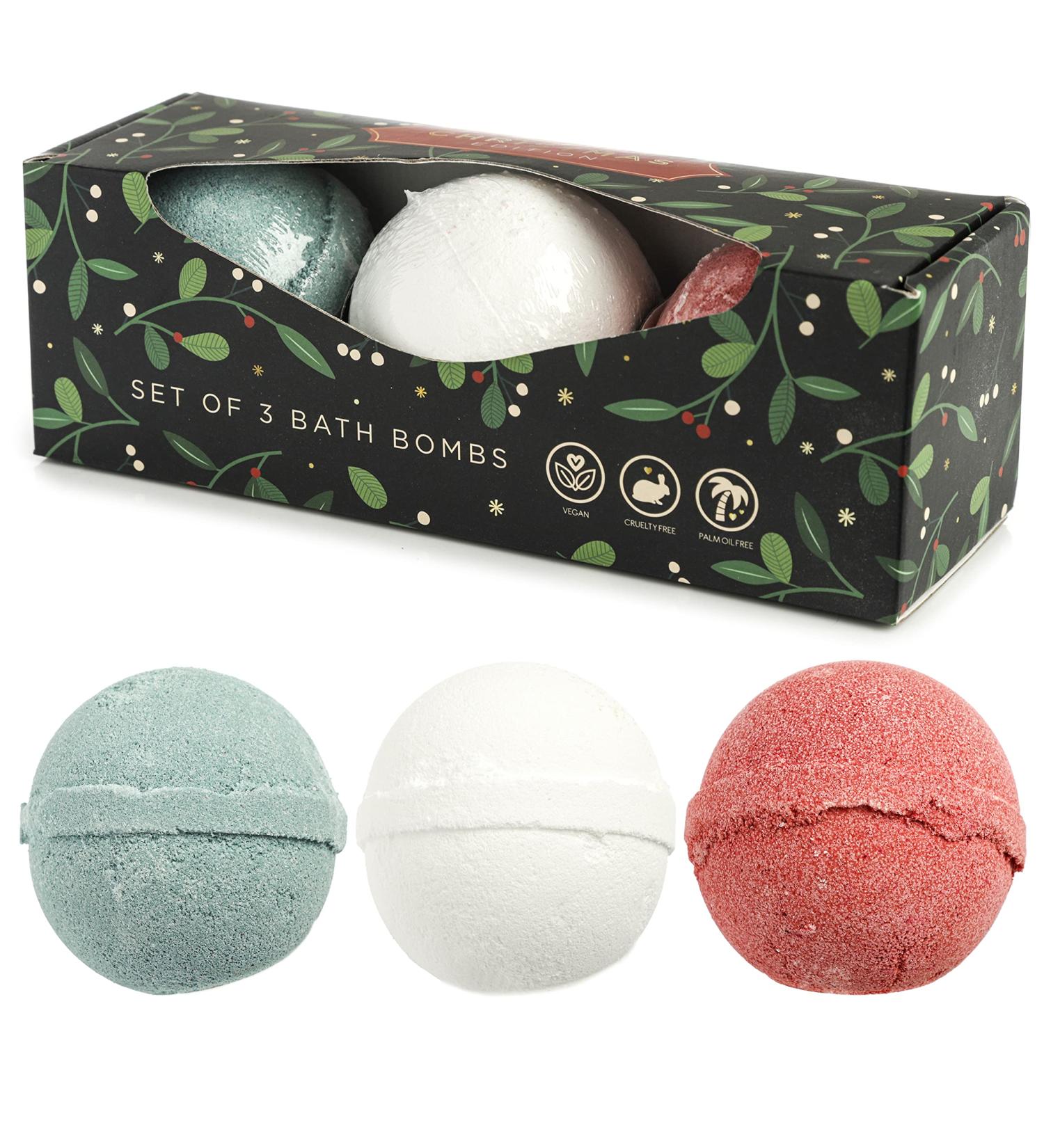 Puckator Set of 3 Christmas Festive Floral Botanicals Bath Bombs - Birthday Gifts for Mum or Her - Gifts for Girls - Bath Bomb for Women - Spiritual Self Care Gifts for Women Bathbombs - Accessories - Buy Online on GoSupps.com