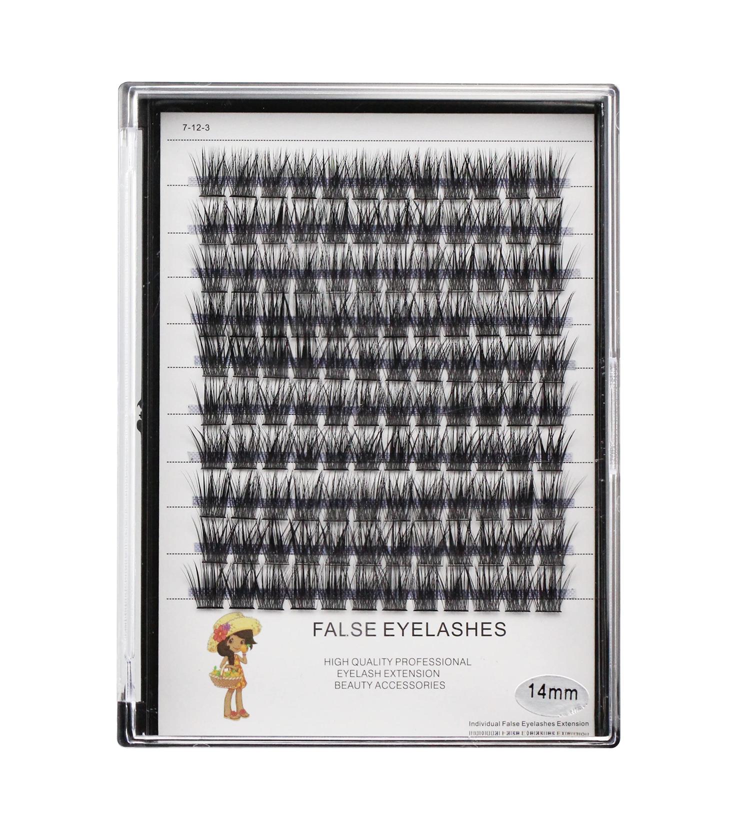 Vayator Wide Cluster D Curl Professional Makeup Individual Eyelashes - 14mm - Buy Online on GoSupps.com