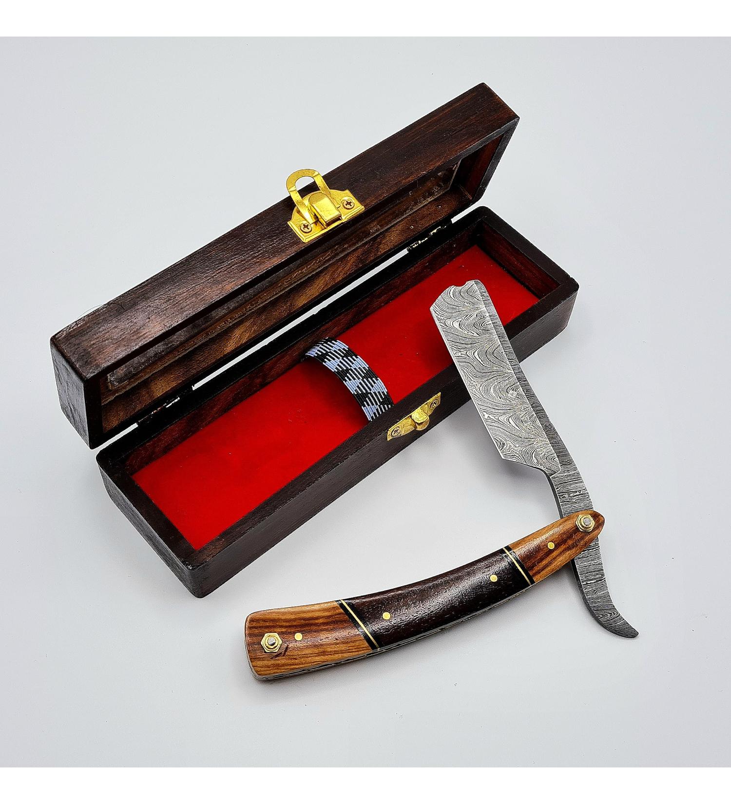 Razor Damascus Steel Men's Gift Set | Handmade High Quality Barber Razor | DBR49 - Buy Online on GoSupps.com