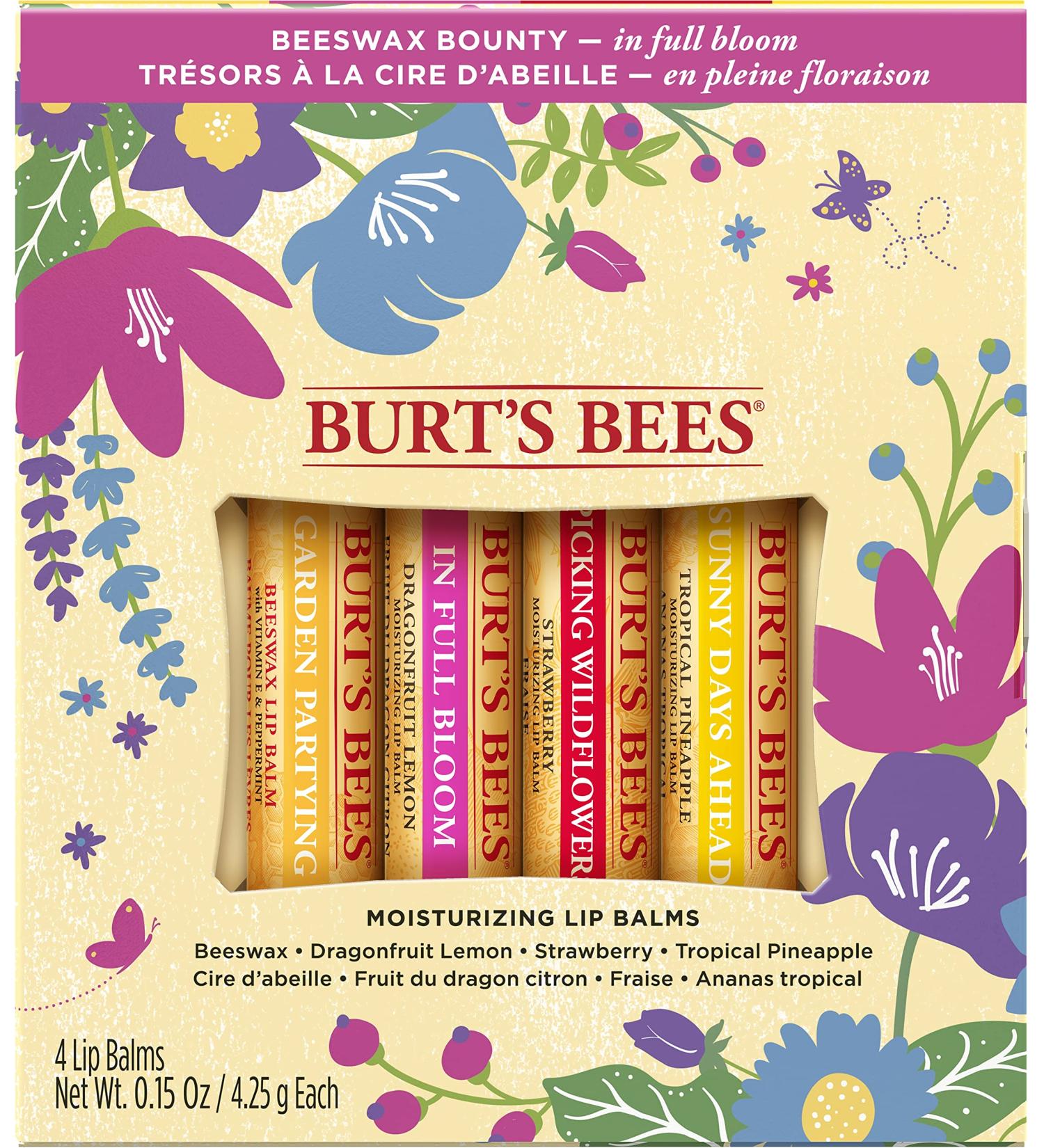 Burts Bees Beeswax Bounty Lip Balm Gift Set - 0.15 OZ | Natural Ingredients - Buy Online on GoSupps.com