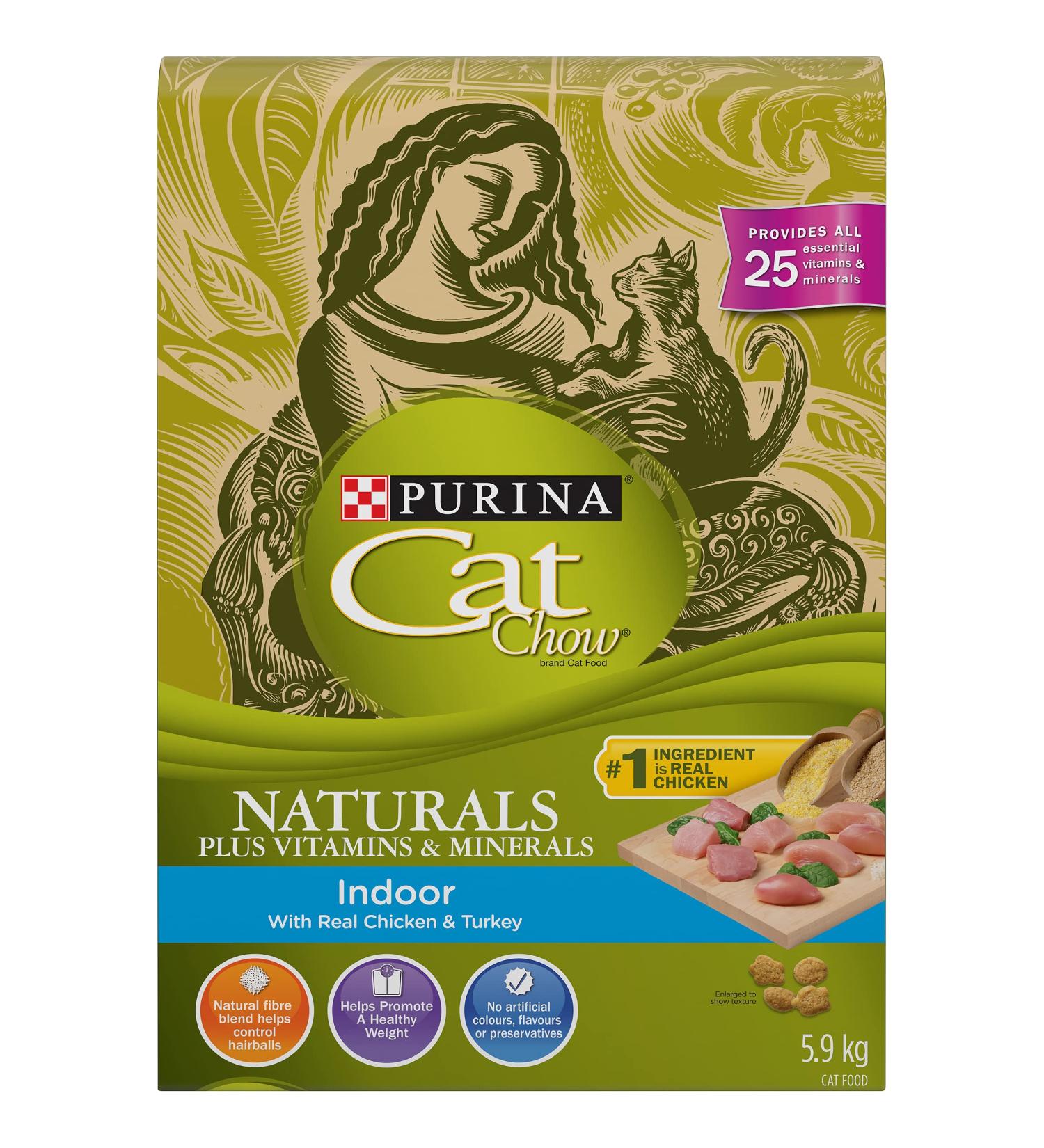 Cat Chow Naturals Indoor Dry Cat Food Chicken & Turkey 5.9 kg Real Chicken & Turkey 5.9 kg (Pack of 1) - Buy Online on GoSupps.com