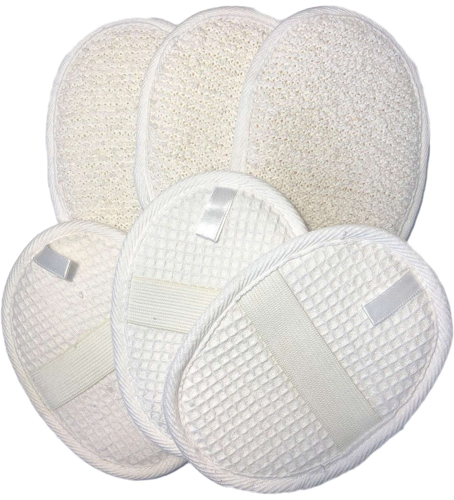Natural Exfoliating Loofah Sponge Set - 6 pcs 4.3 5.7 Face Body Pads for Men & Women - Buy Online on GoSupps.com