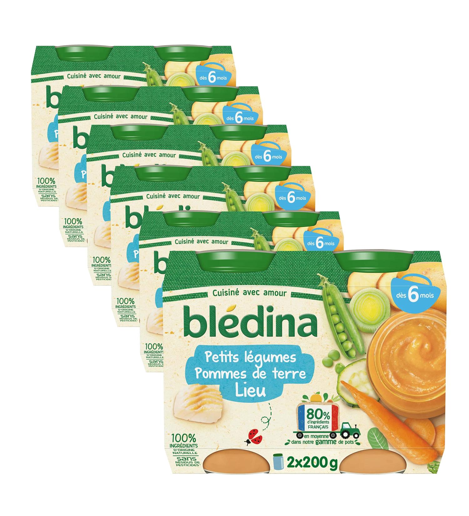 Bl dina - Small baby jars - Small vegetables Potatoes Lieu - 80% French ingredients - From 6 months - 12 jars of 200g - Buy Online on GoSupps.com