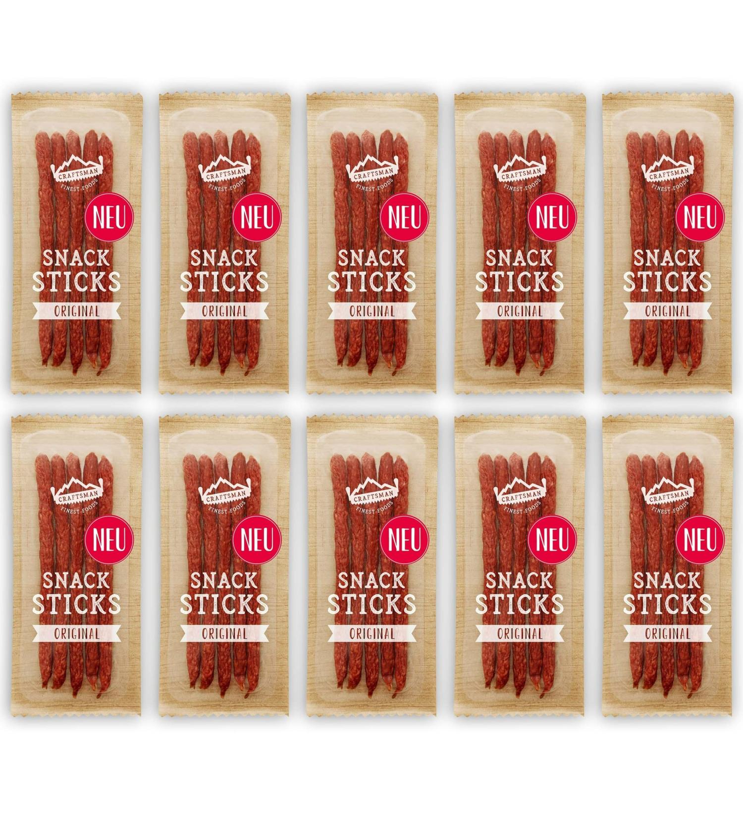 Buy Craftsman Snack Sticks Original - 30 Pack (45g each) | Mini Salami & Smoked Sausage | Hearty Meat Snacks for On-the-Go | International Shipping Available - Buy Online on GoSupps.com