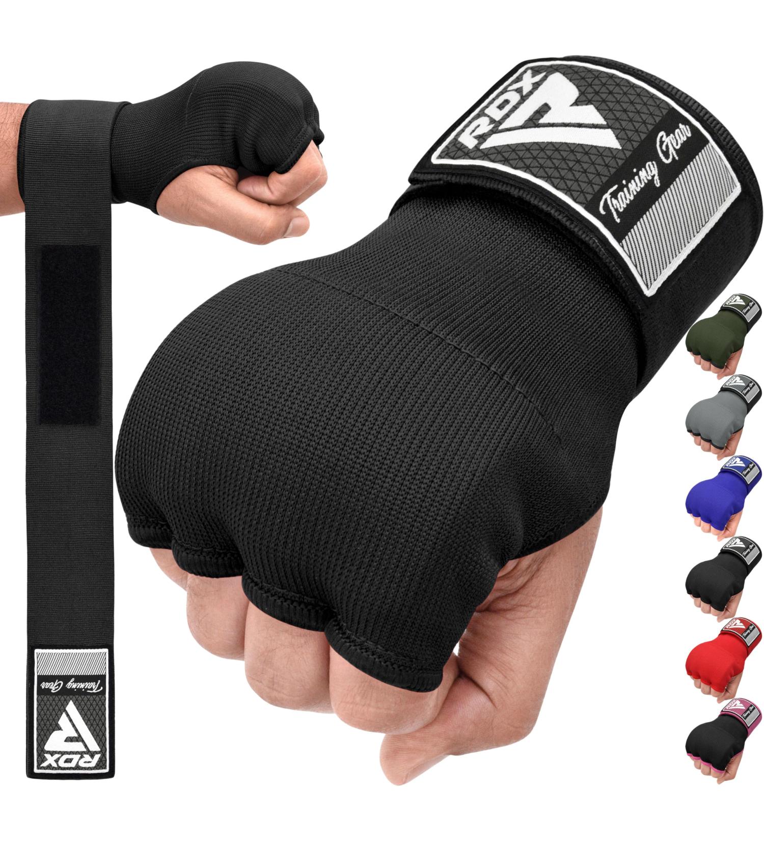 RDX Gel Inner Gloves for Boxing MMA & Muay Thai - 75cm Elastic Wrist Bandages for Sparring & Training - Black - Buy Online on GoSupps.com