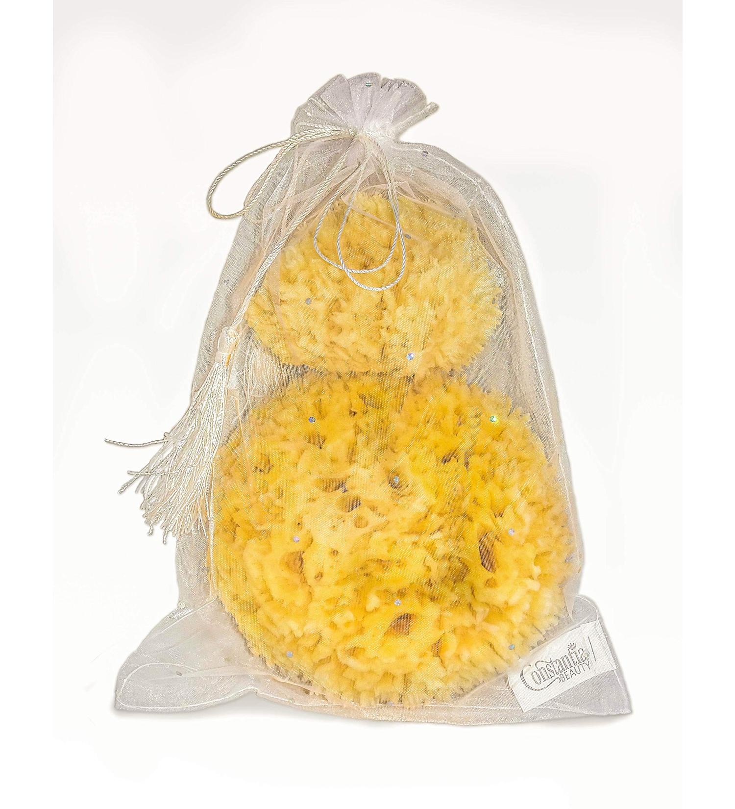 Constantia Beauty Premium Natural Sea Wool Sponges - Luxury Bath & Shower Gift Set - Soft Real Sponges for Facial Cleansing - Large & Medium Sizes - Buy Online on GoSupps.com