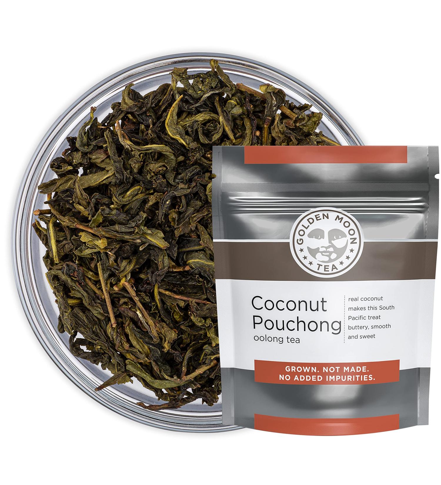 Golden Moon Coconut Pouchong Green Tea - Non GMO Loose Leaf - 1lb (181 Servings) - Buy Online on GoSupps.com