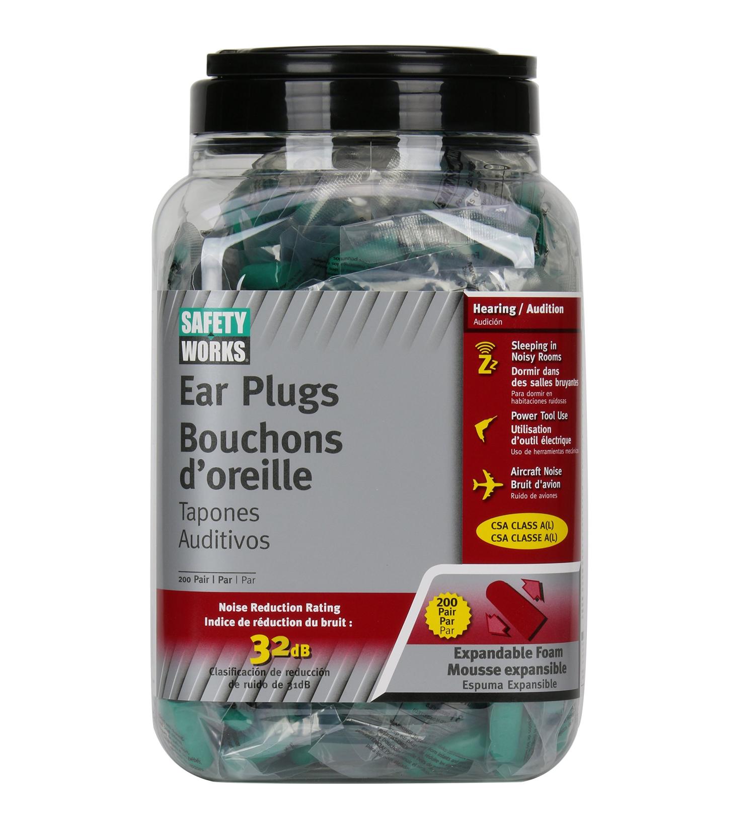 Safety Works Ear Plugs Foam Dispenser  Green  One Size fits Most (SW10151070)